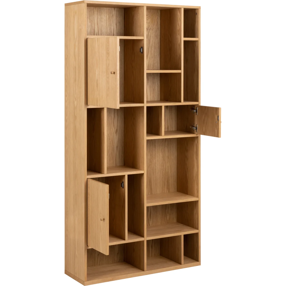 Rangoon 3 Door Large Bookcase in Oak - Oak – image 4
