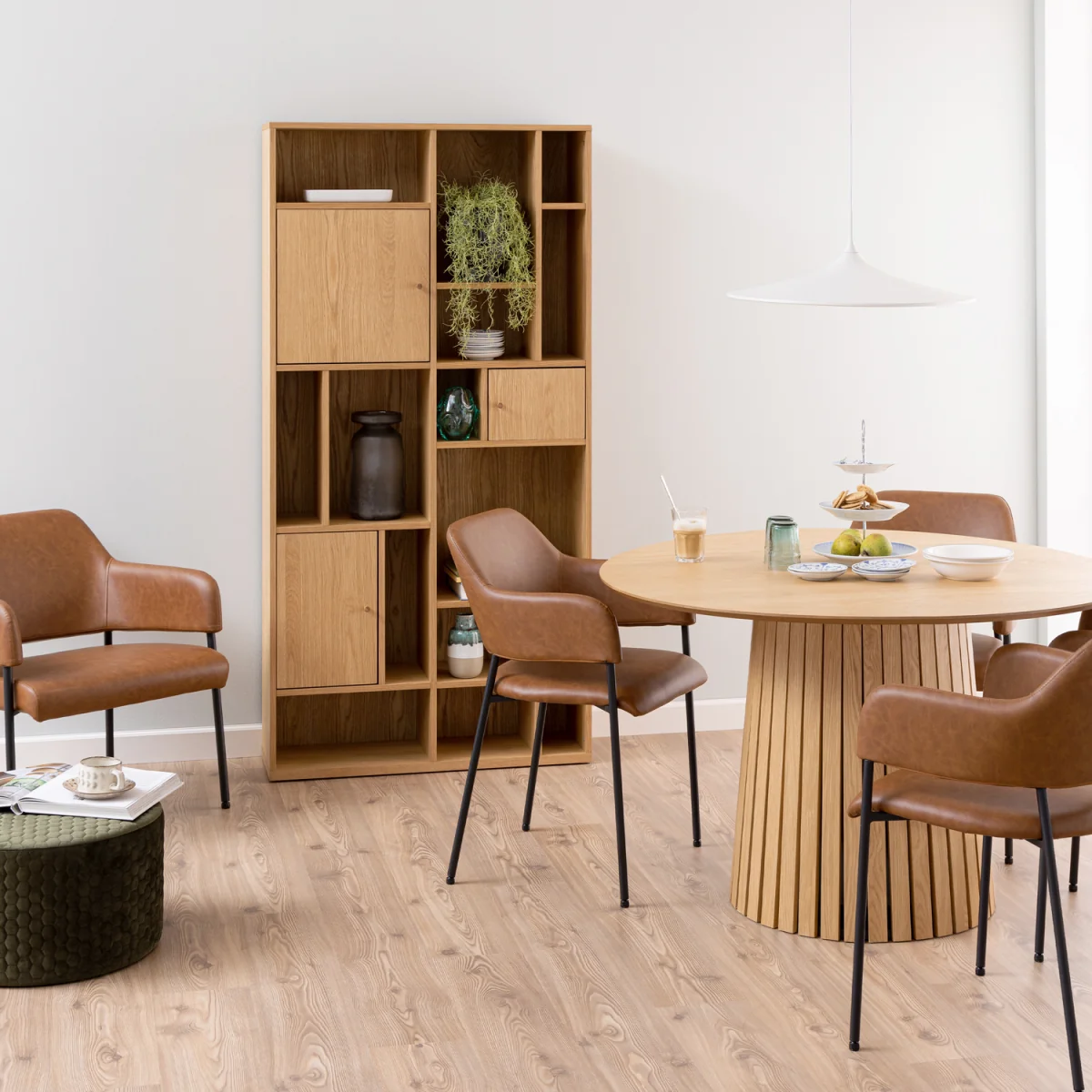 Rangoon 3 Door Large Bookcase in Oak - Oak – image 5