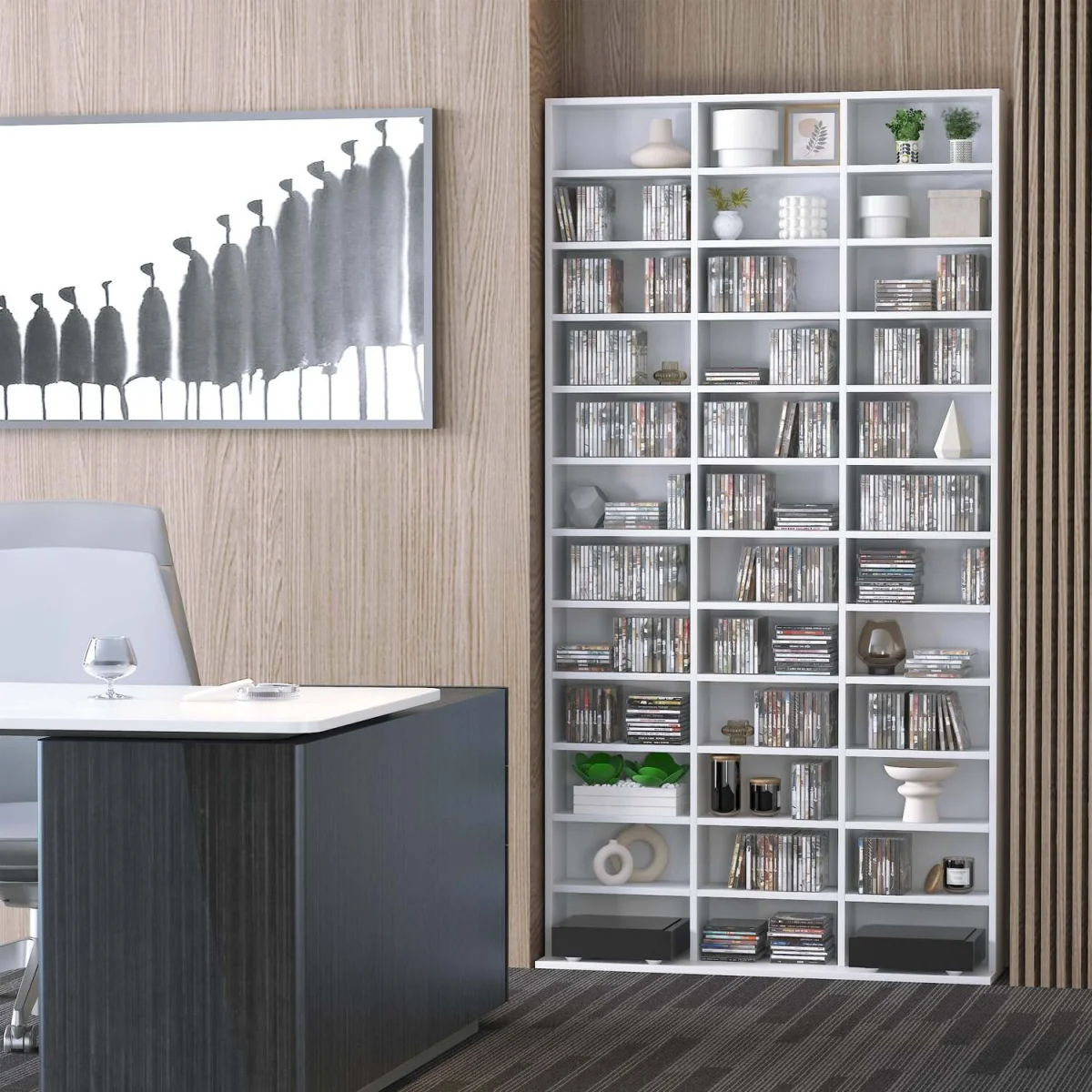 Vemini Wood White Storage Unit - 33 Adjustable Compartments – image 7