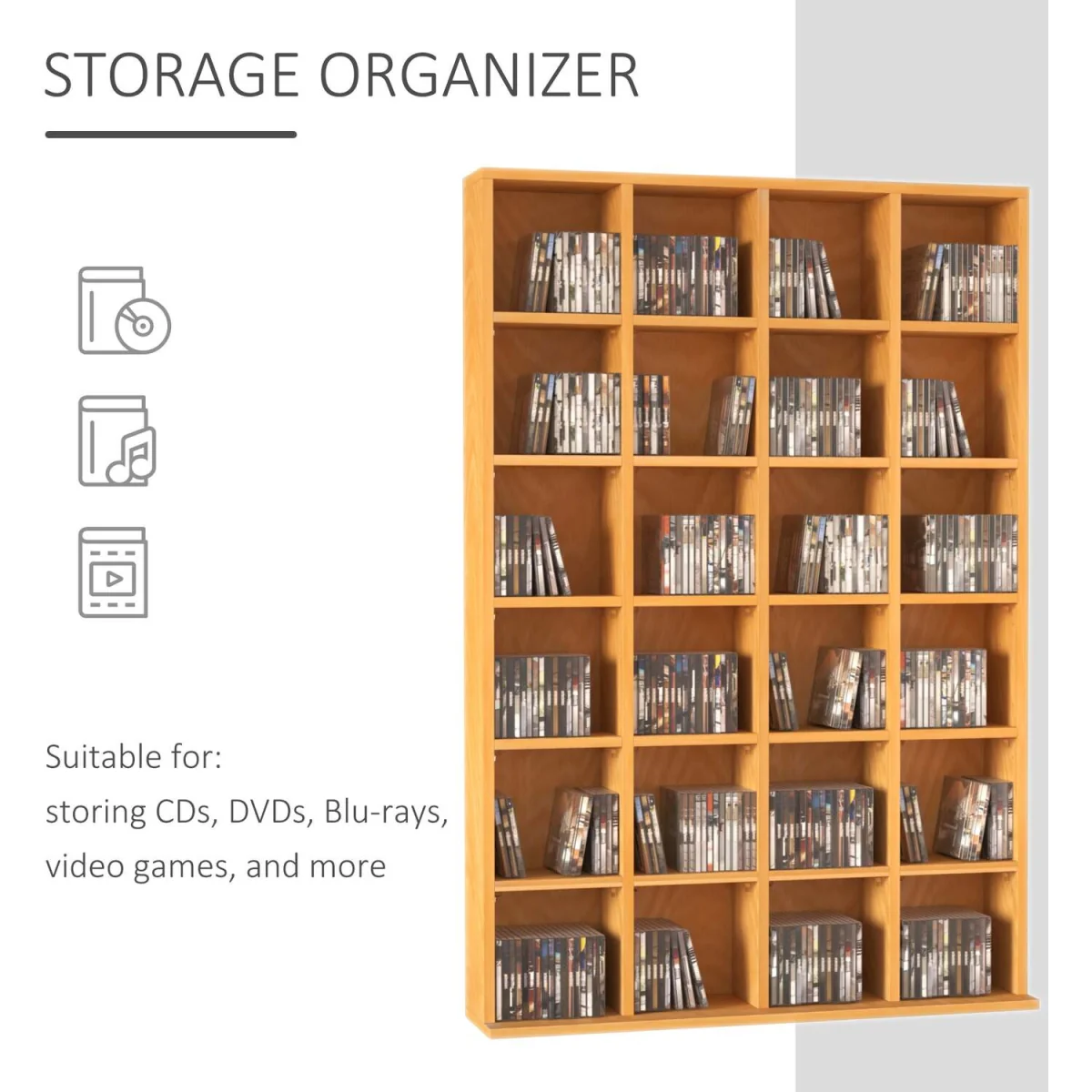 Dimo Tasu Wood Beech Adjustable CD Storage Unit – image 5