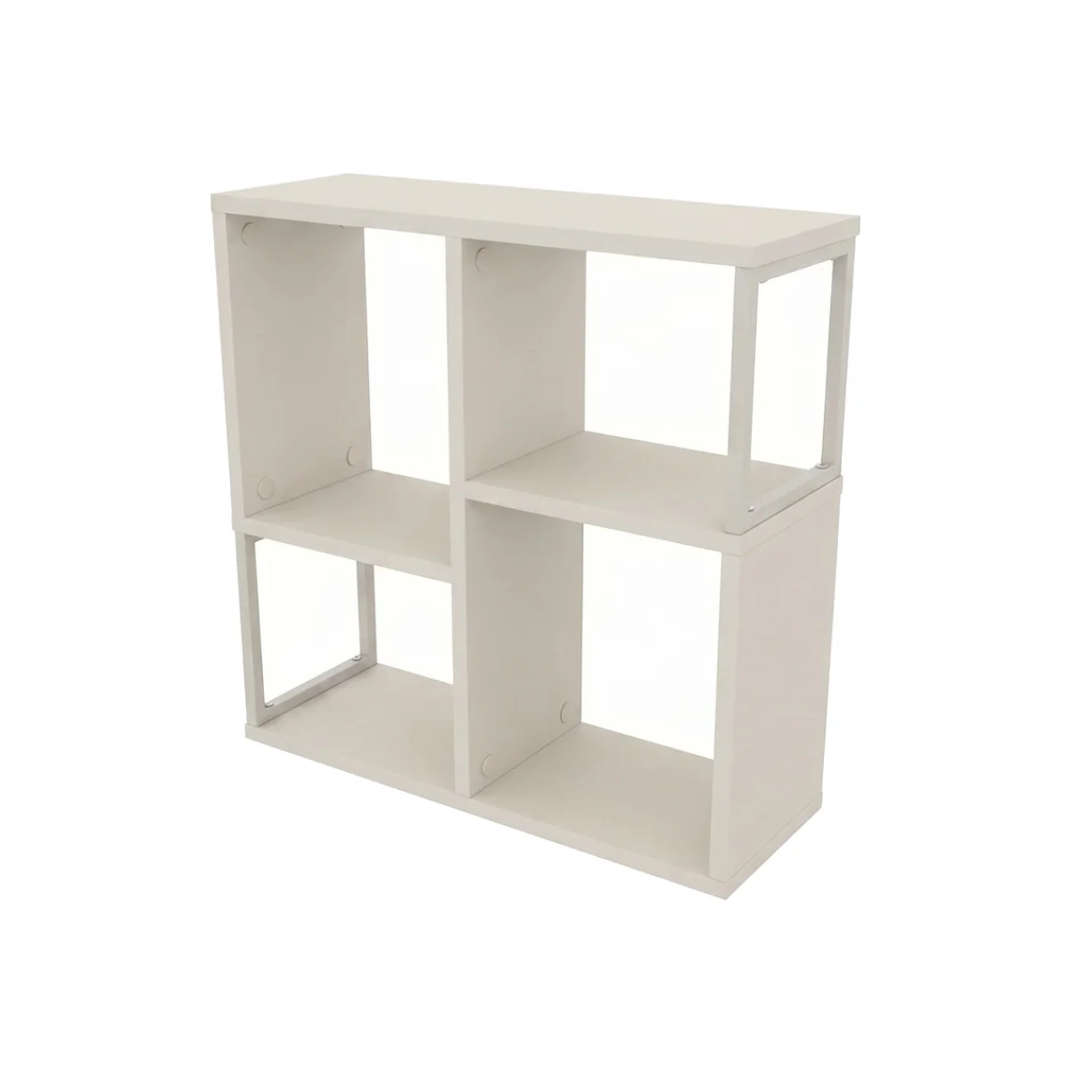 Decortie Bolton Mini Bookcase With 2 Open Shelves And Metal Frame - Sandstone – image 1
