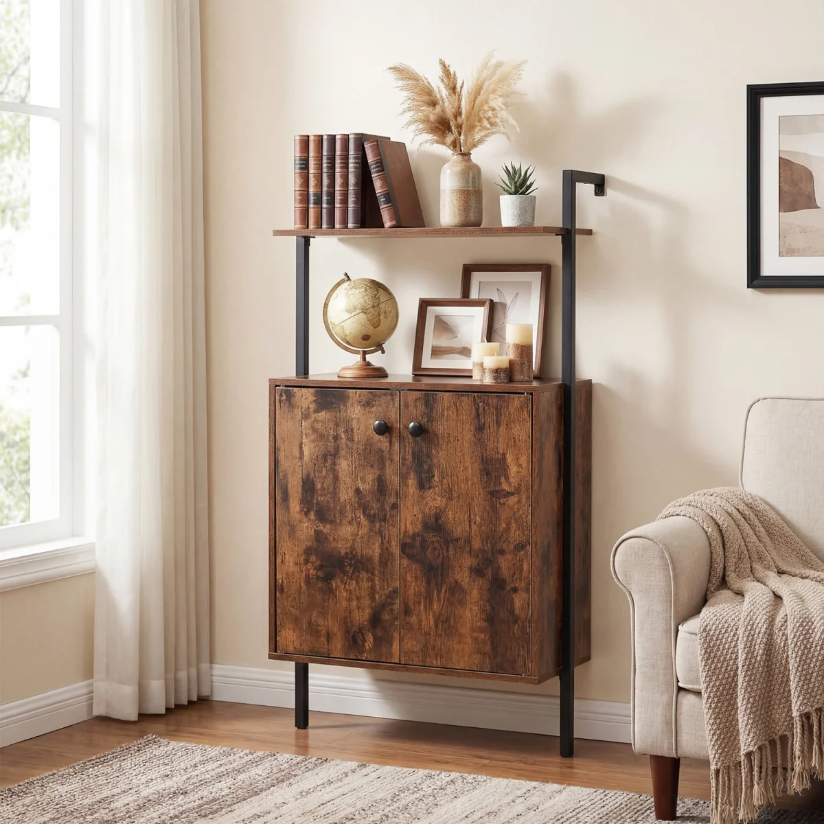 Wall Mount Bookcase - Brown – image 3