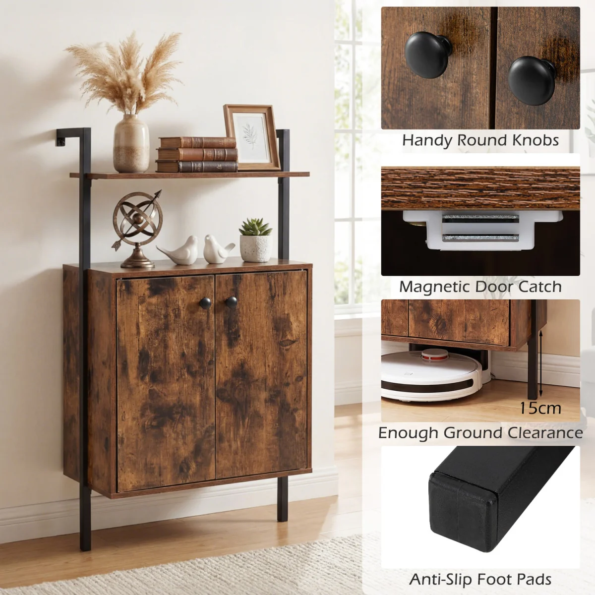 Wall Mount Bookcase - Brown – image 7