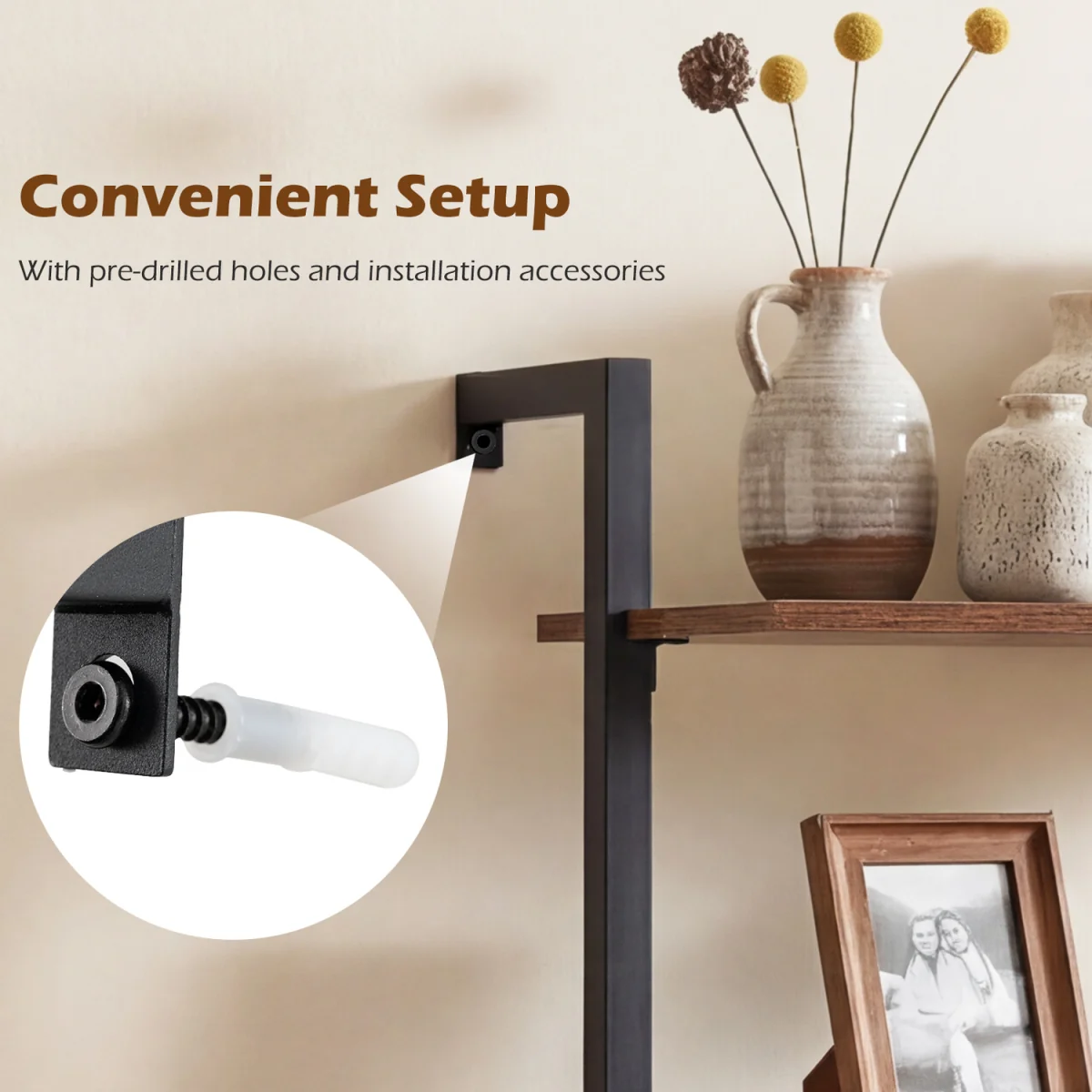 Wall Mount Bookcase - Brown – image 8