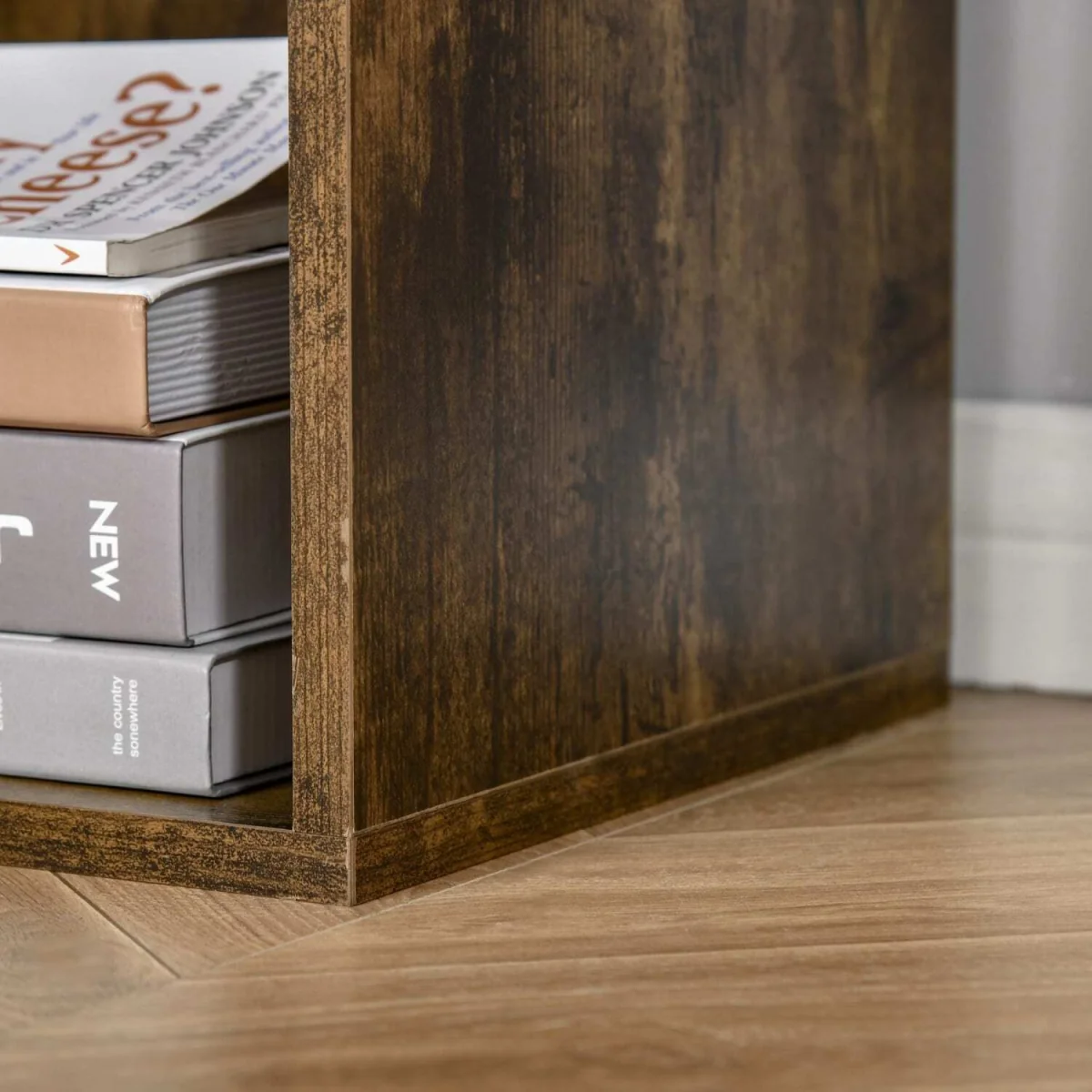 Ridiyo Wood Rustic Brown 6-Cube Storage Bookcase – image 10
