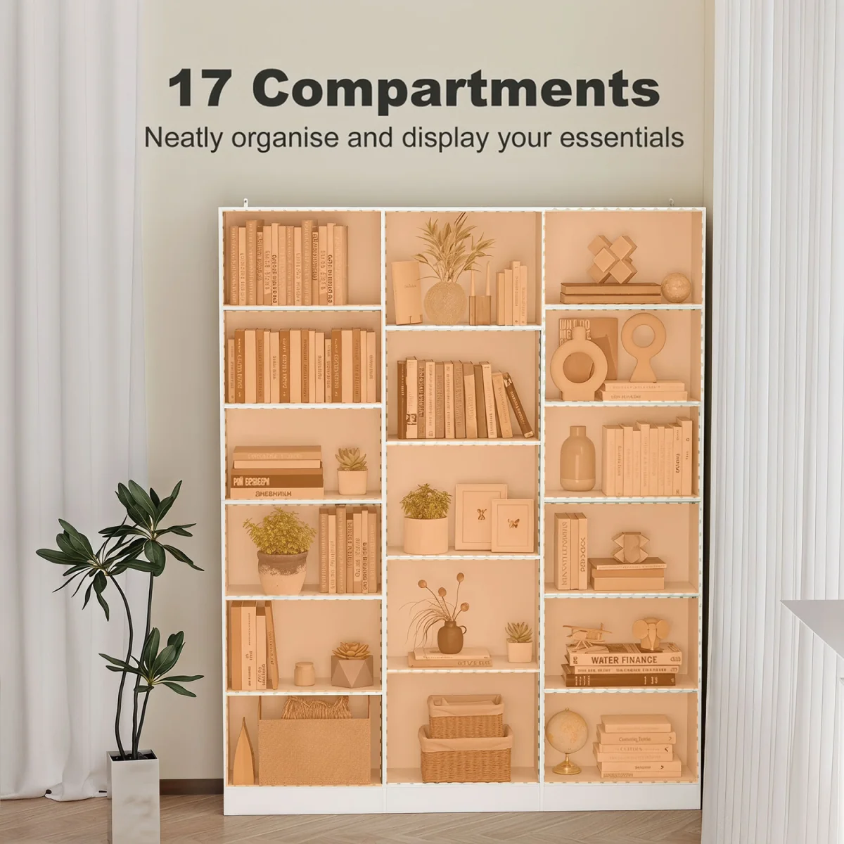 HOMCOM Bookcase Freestanding Open Storage Shelf  - White – image 5