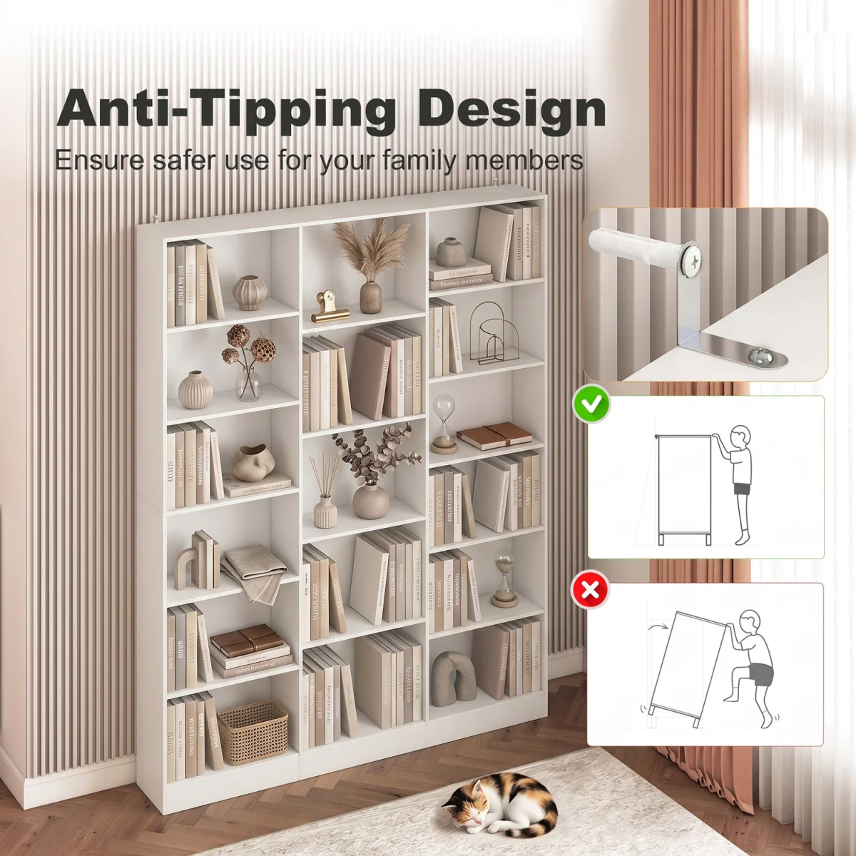 HOMCOM Bookcase Freestanding Open Storage Shelf  - White – image 7