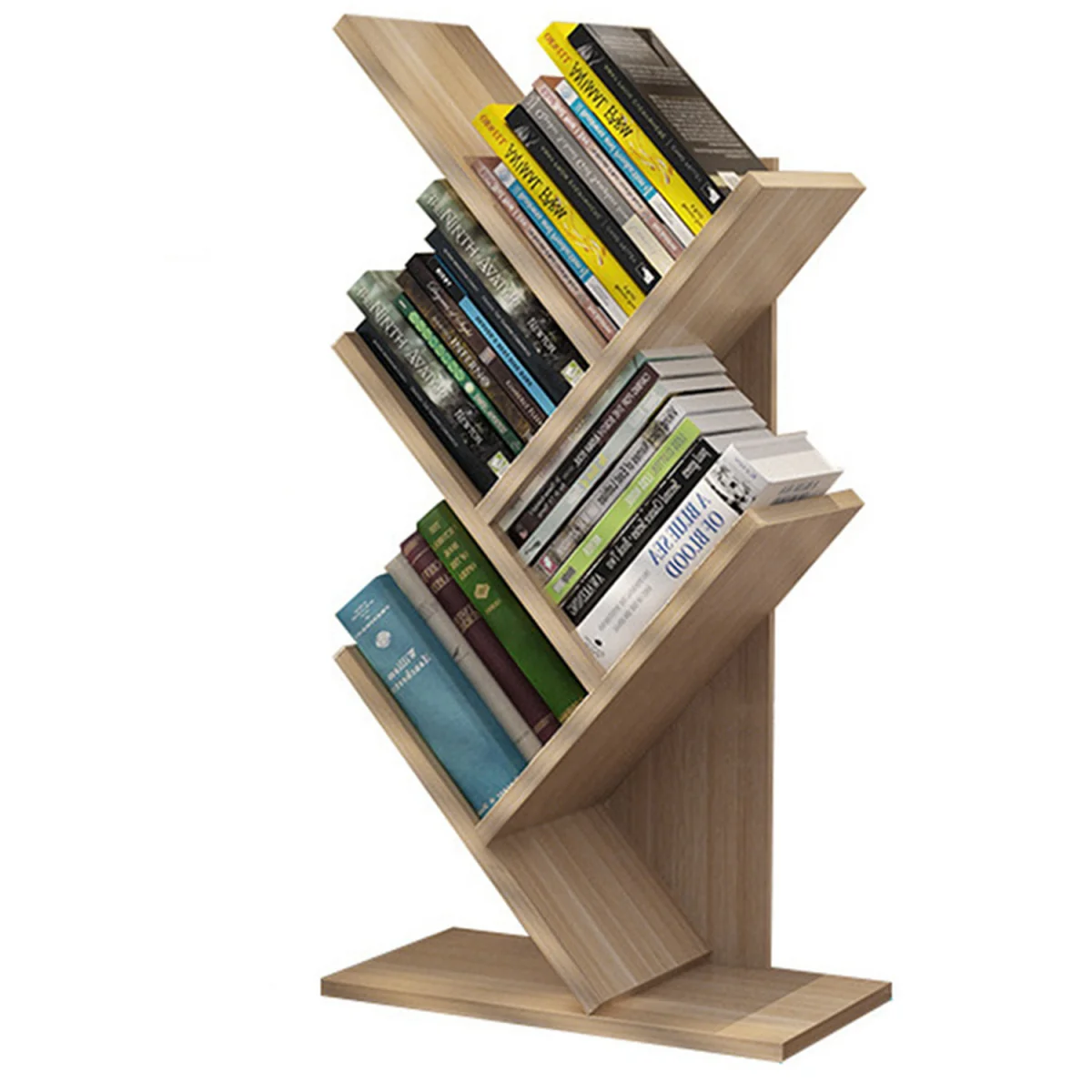 Tree Shape Multi Tier Wooden Bookshelf - Wood – image 4