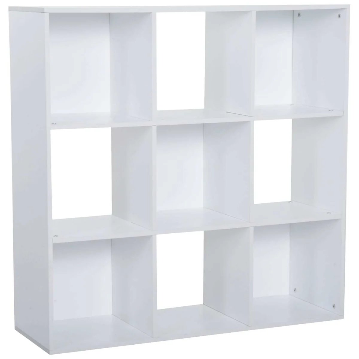 Zido Wood White 3-Tier 9-Cube Storage Bookcase – image 3