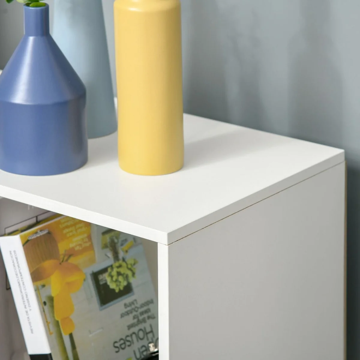 Zido Wood White 3-Tier 9-Cube Storage Bookcase – image 10