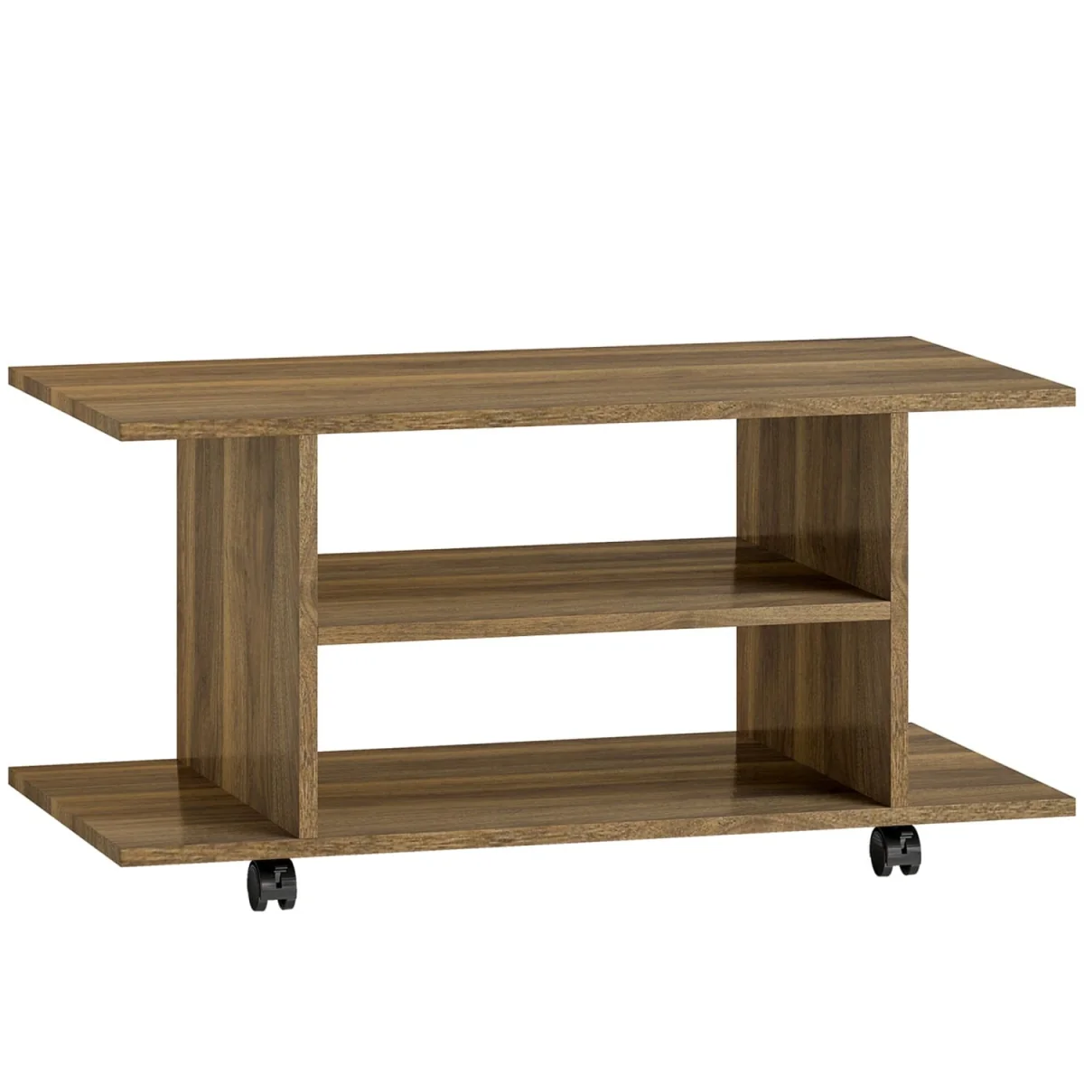 Avavello 80cm Walnut Mobile TV Storage Unit with Shelves and Castors – image 3