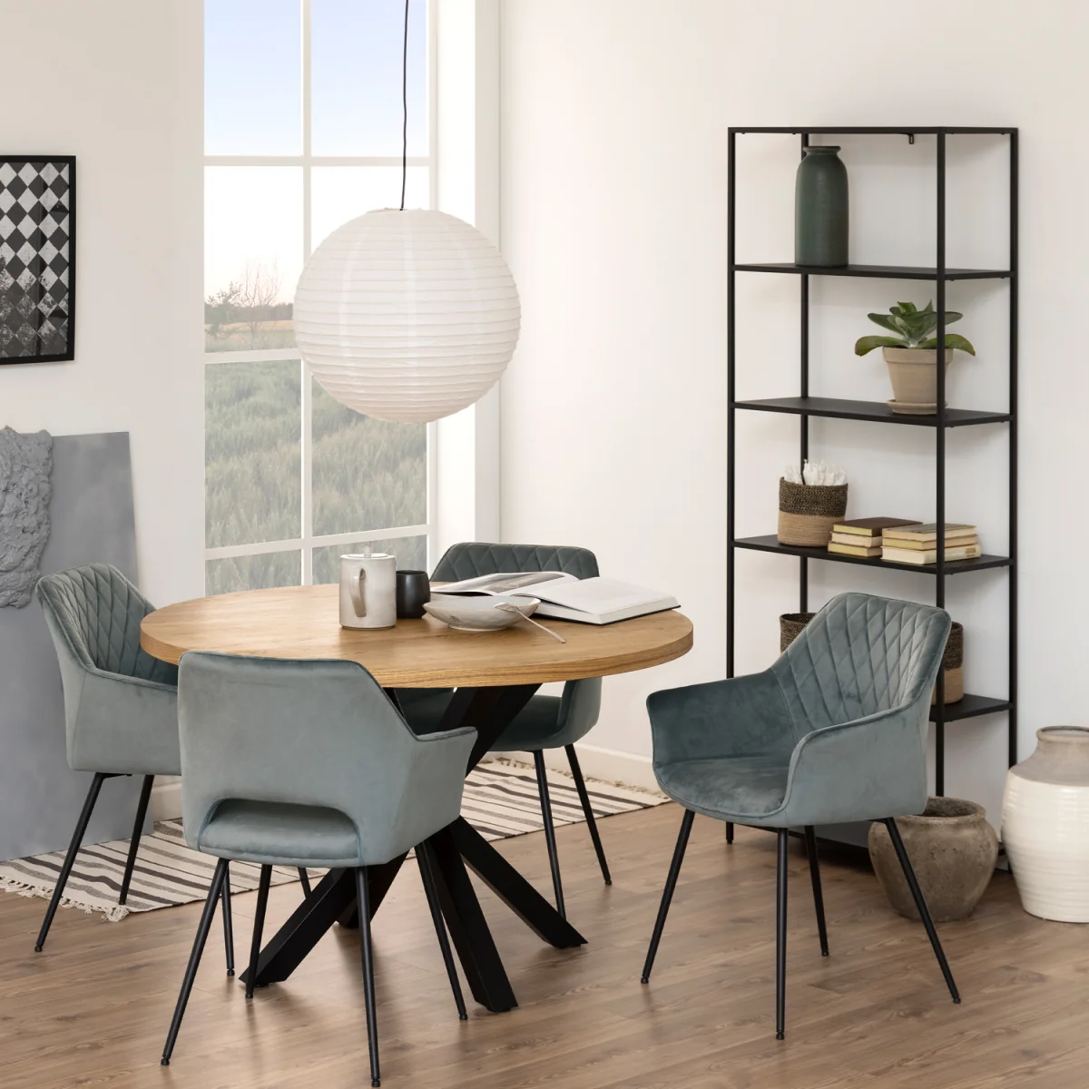 Newcastle Tall Bookcase with 5 Shelves in Matt Black - Black – image 4