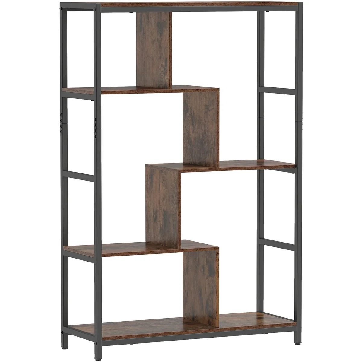 5-Tier Industrial Bookcase - Brown – image 5