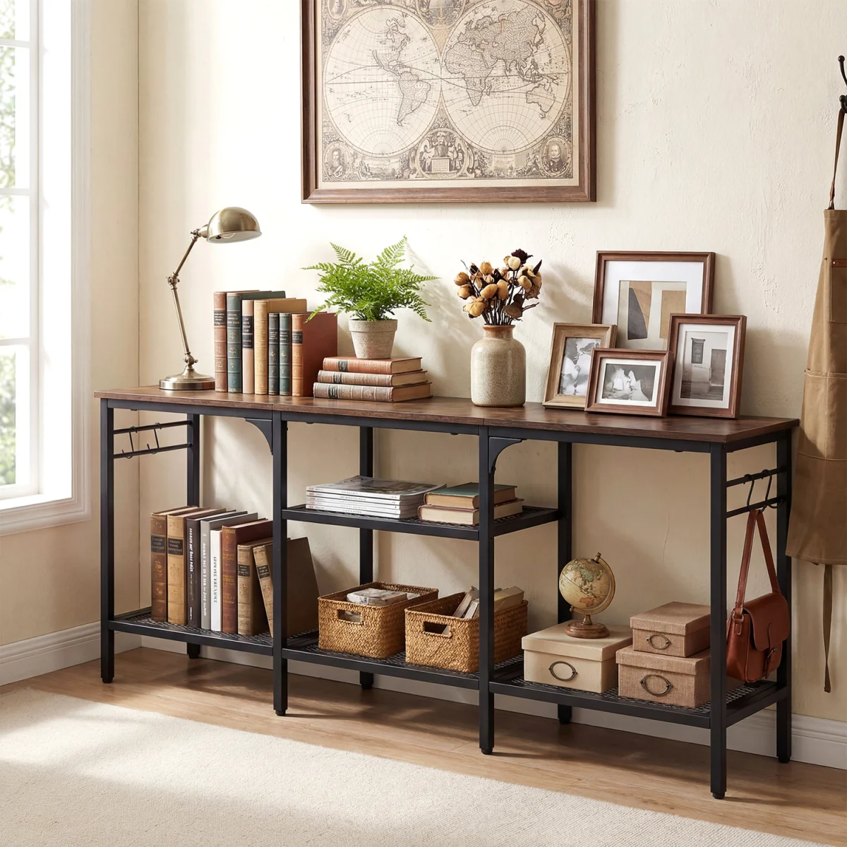 Industrial Entertainment Center with Shelves – image 5