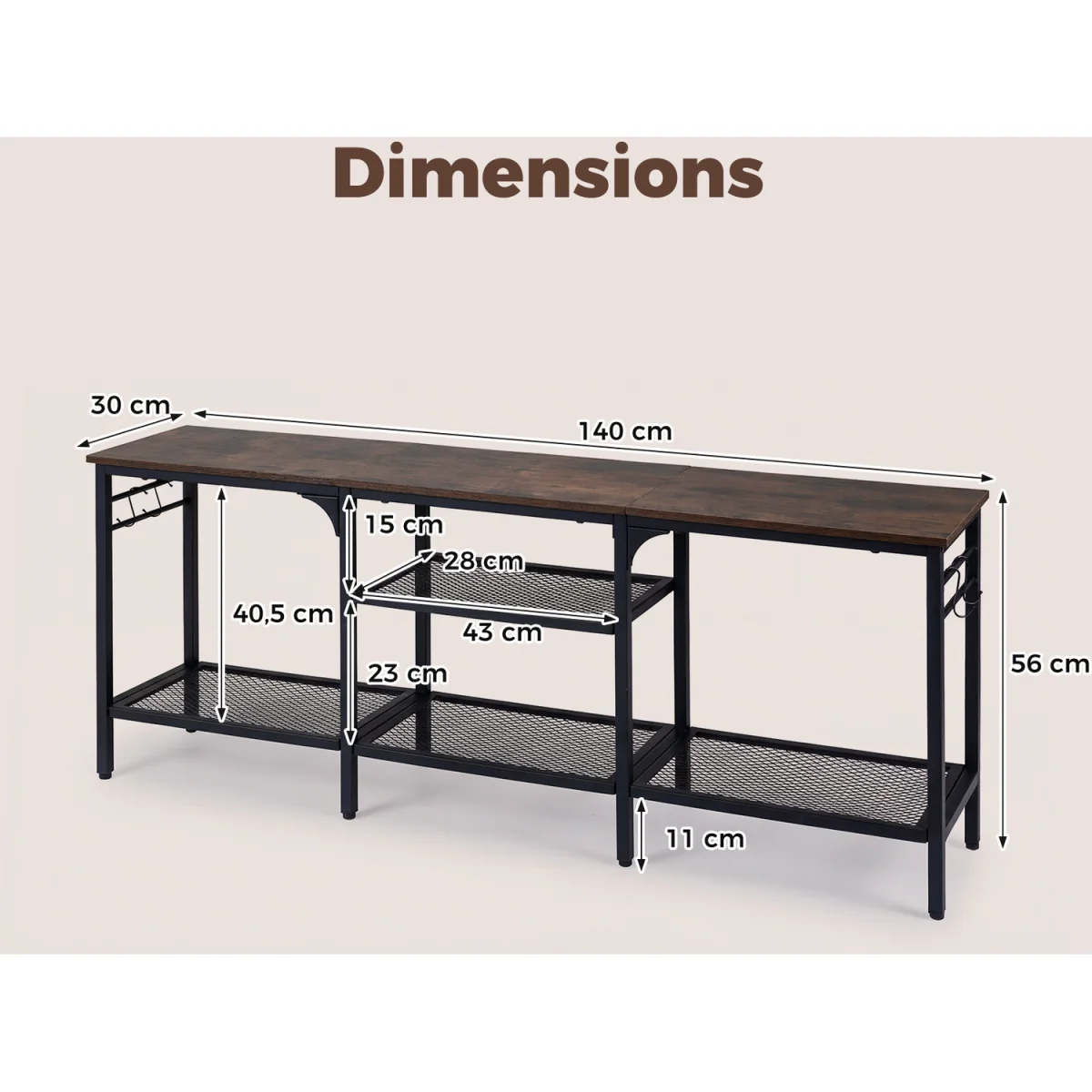 Industrial Entertainment Center with Shelves – image 7