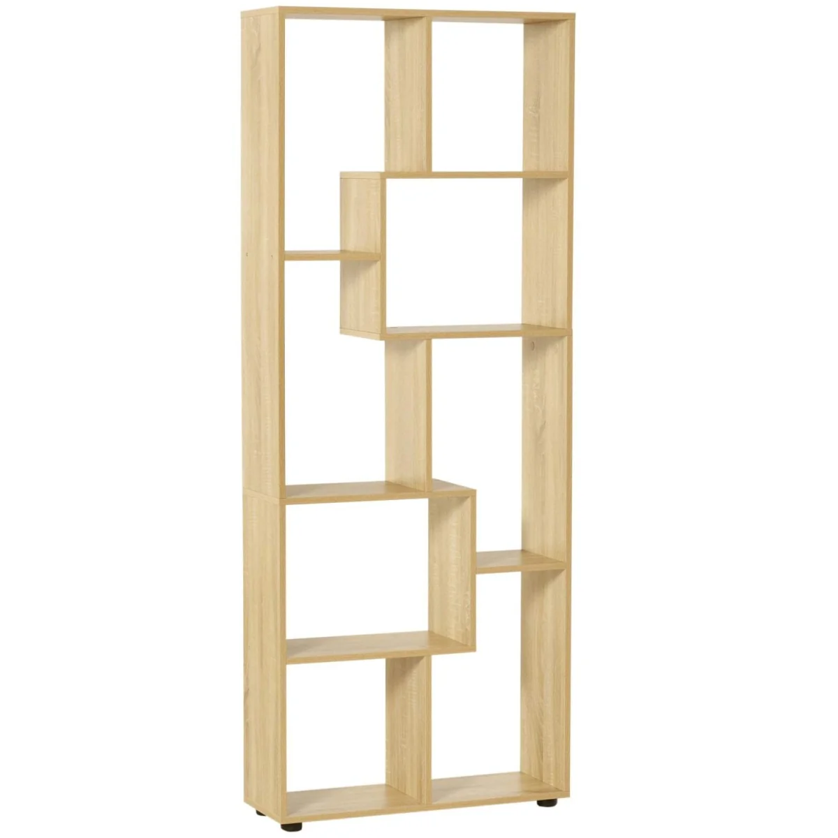 Neviludo Wood Natural Finish Tall 8 Cube Bookcase Room Divider With Freestanding Shelving 70 x 24 x 178 cm – image 3