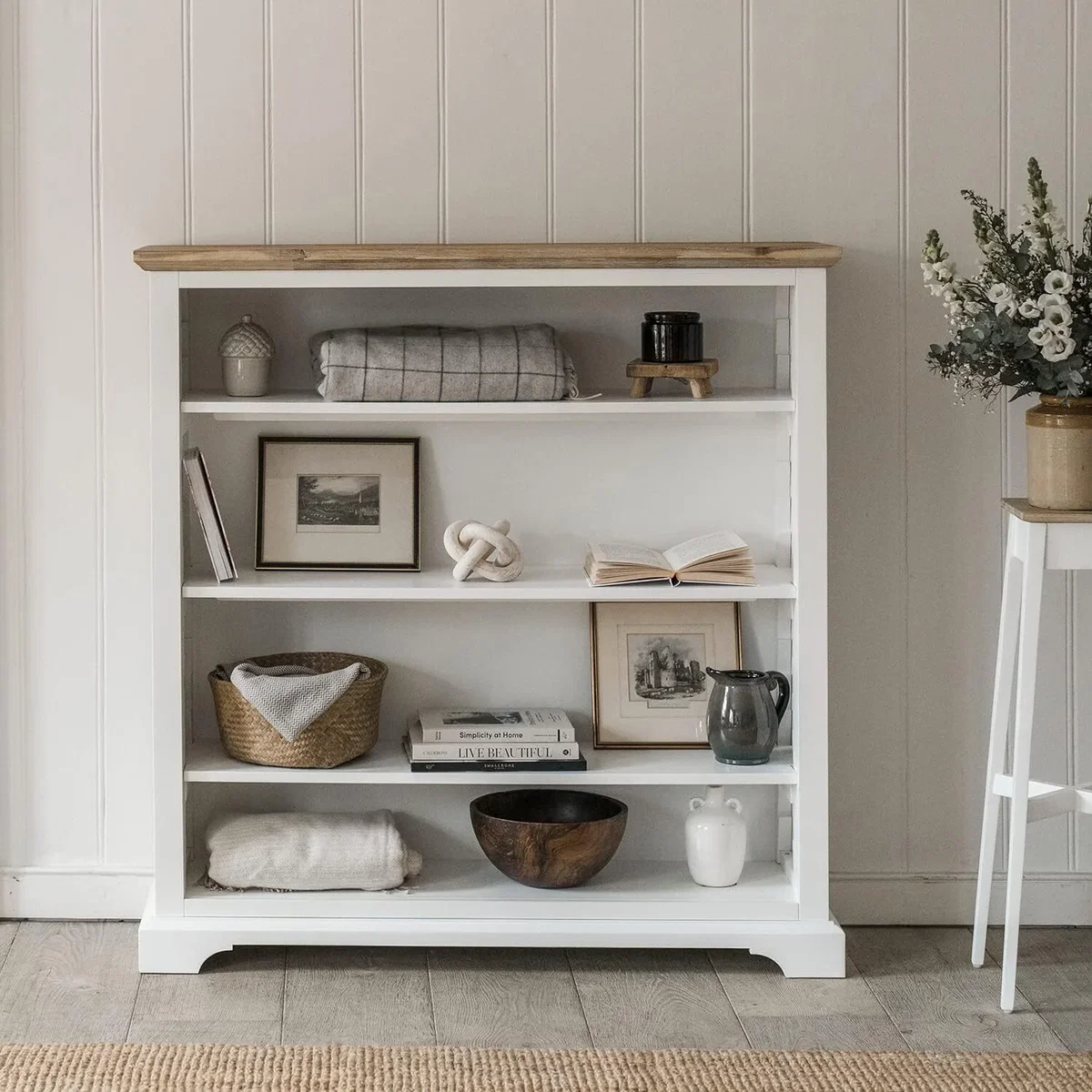 Florence Boocase Wooden Shelving Unit - White