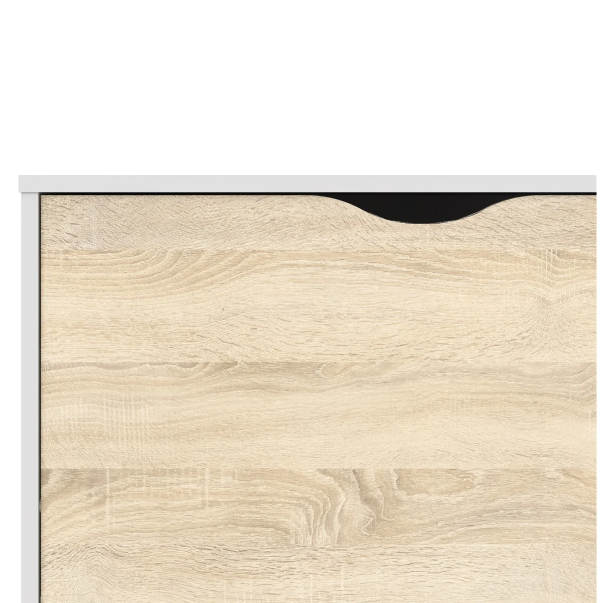 Oslo Bookcase 2 Drawers 1 Door in White and Oak - White & Oak – image 8