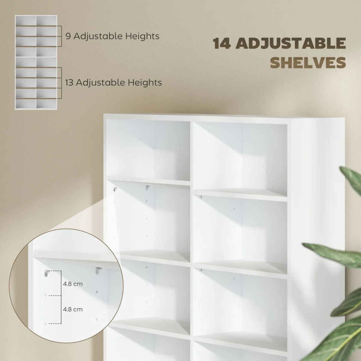 Latota Wood White Tall Media Storage Tower With 640 Disc Capacity – image 6