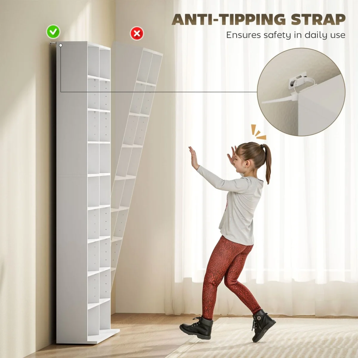 Latota Wood White Tall Media Storage Tower With 640 Disc Capacity – image 7