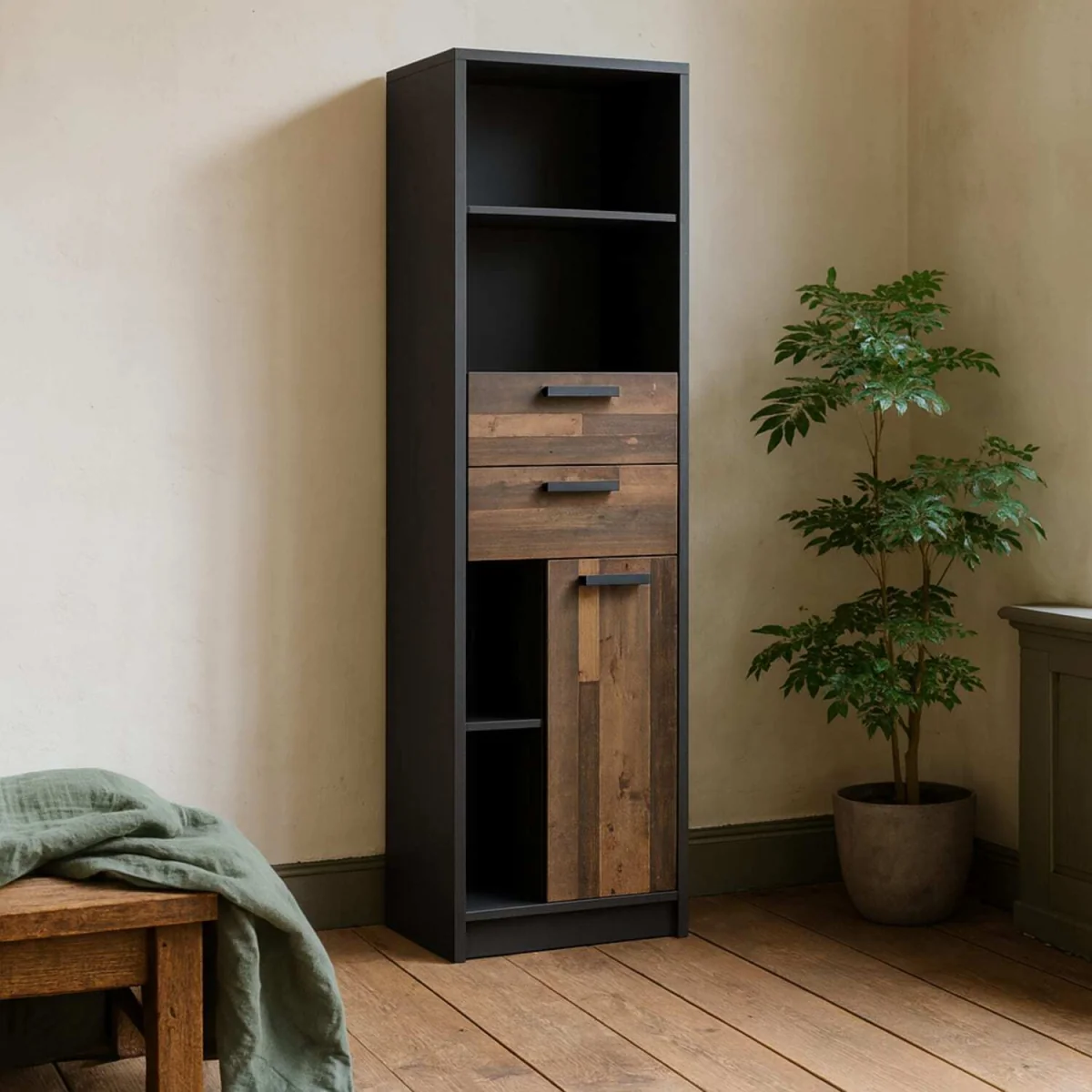 Brooklyn Industrial Bookcase and Dark Matera - Brown – image 2