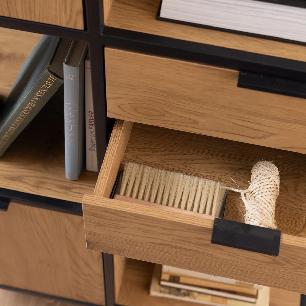 Swindon Bookcase with 2 Doors, 3 Drawers and 1 Shelves in Black - Black – image 6