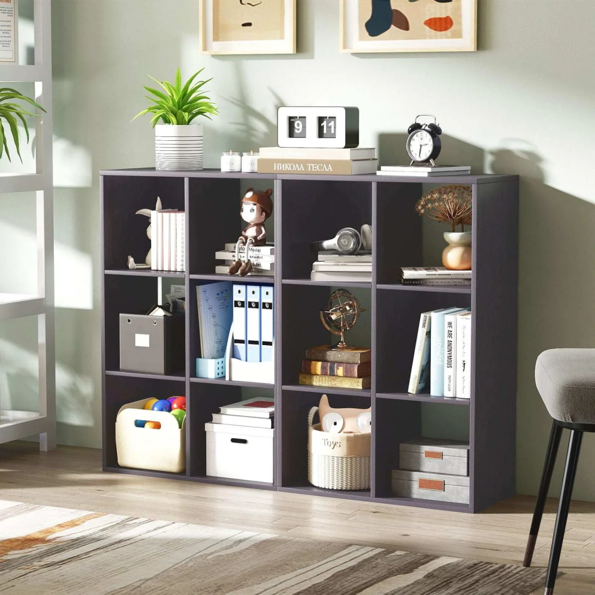 Fahe Wooden Grey 6 Cube Storage Bookcase – image 10