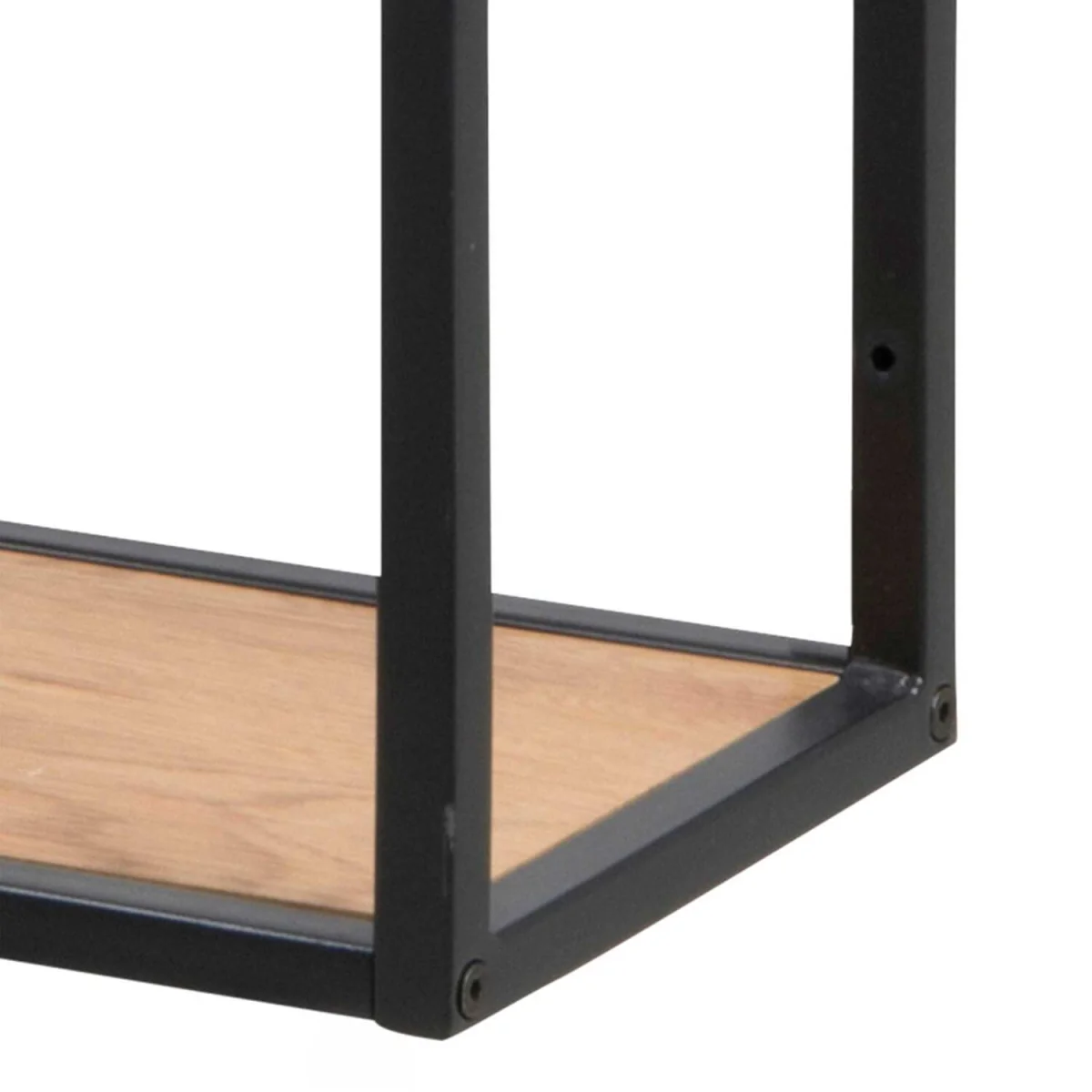 El Paso Wall Shelf Matt Steel Frame Wild Oak Effect 3 Shelves - Black – image 6