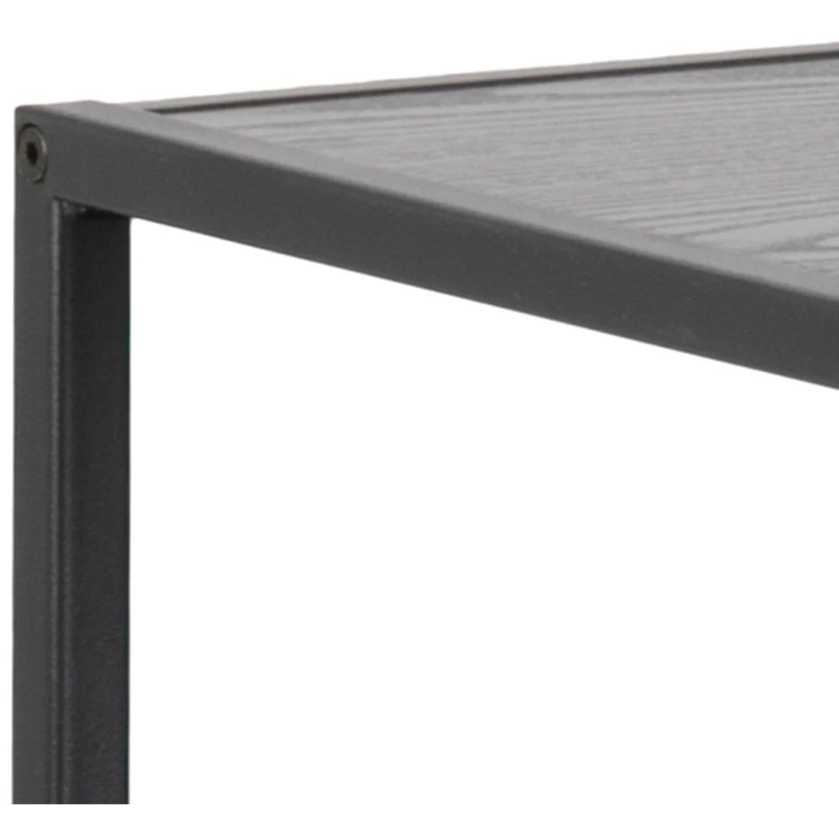 Seaford Wide Black Metal Bookcase with 4 Black Oak Shelves - Black – image 6