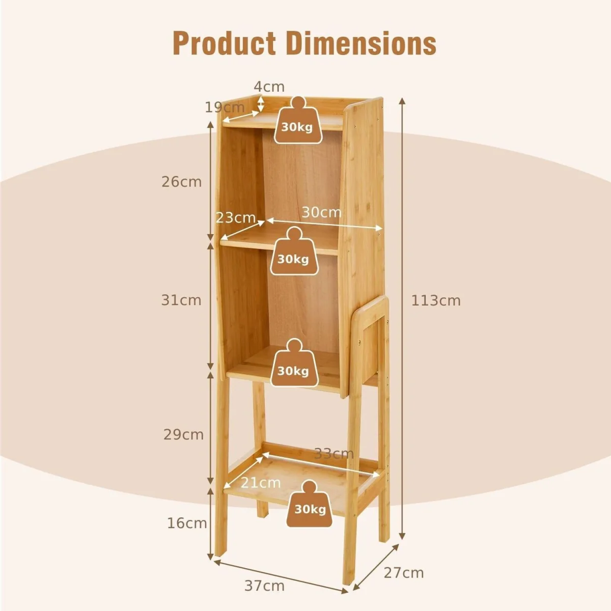 Freestanding Storage Shelving Unit Bookcase Stand - Brown – image 3