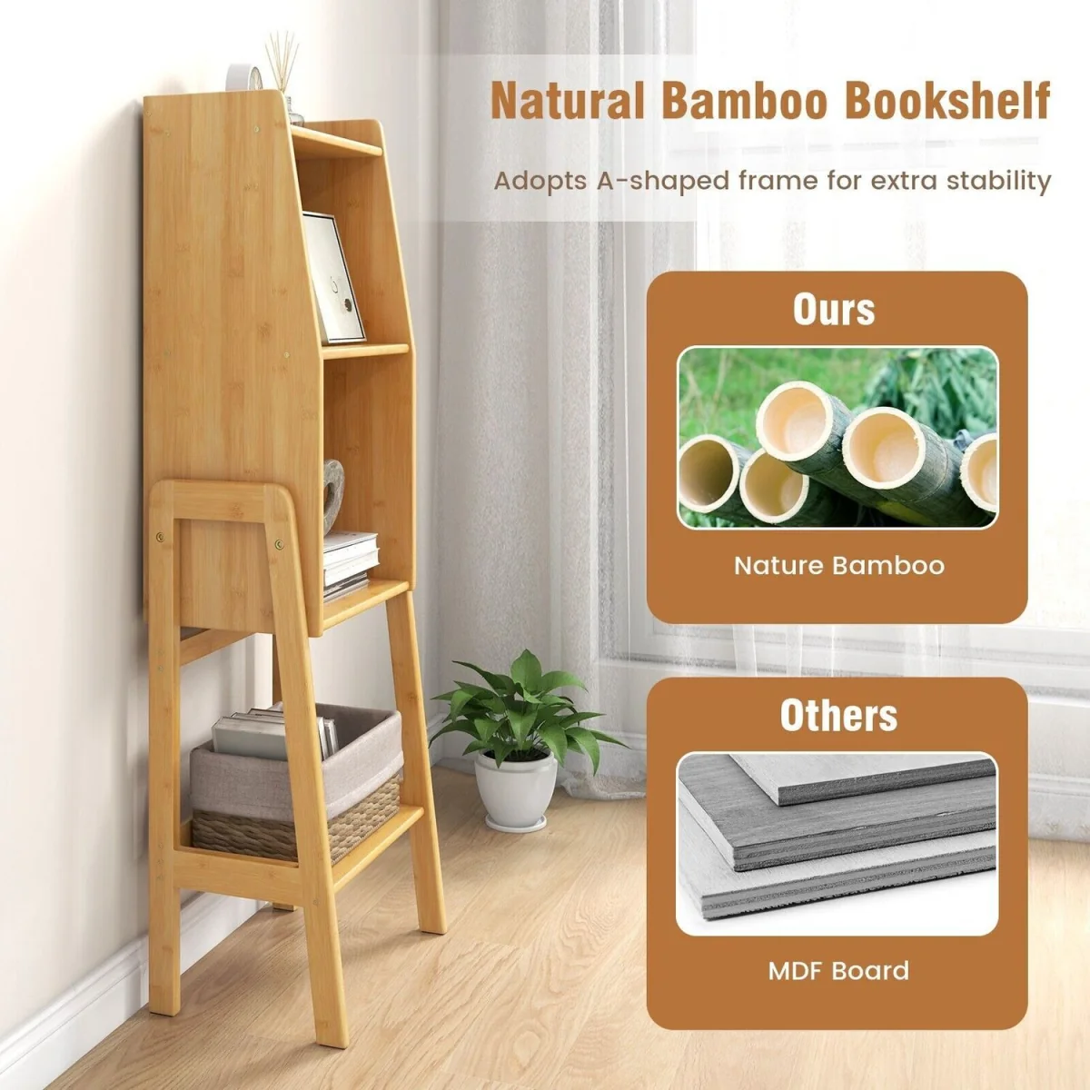 Freestanding Storage Shelving Unit Bookcase Stand - Brown – image 7