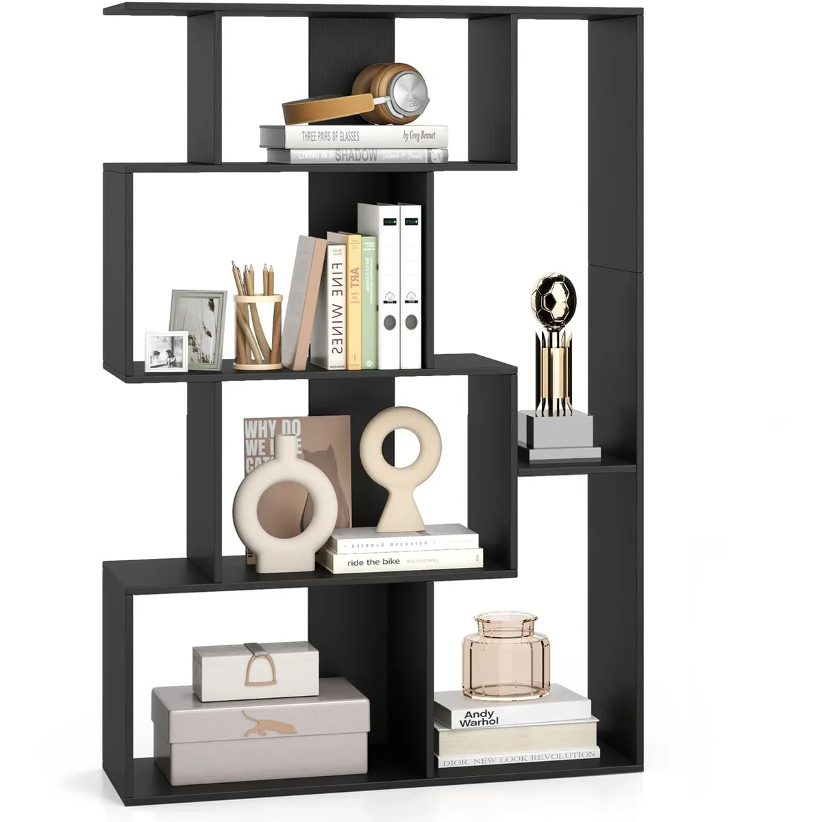 Costway 6-Cube Large Bookcase B - Black – image 2