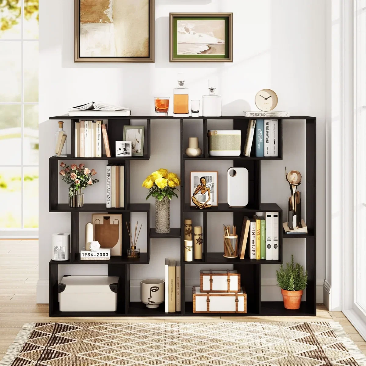 Costway 6-Cube Large Bookcase B - Black – image 7