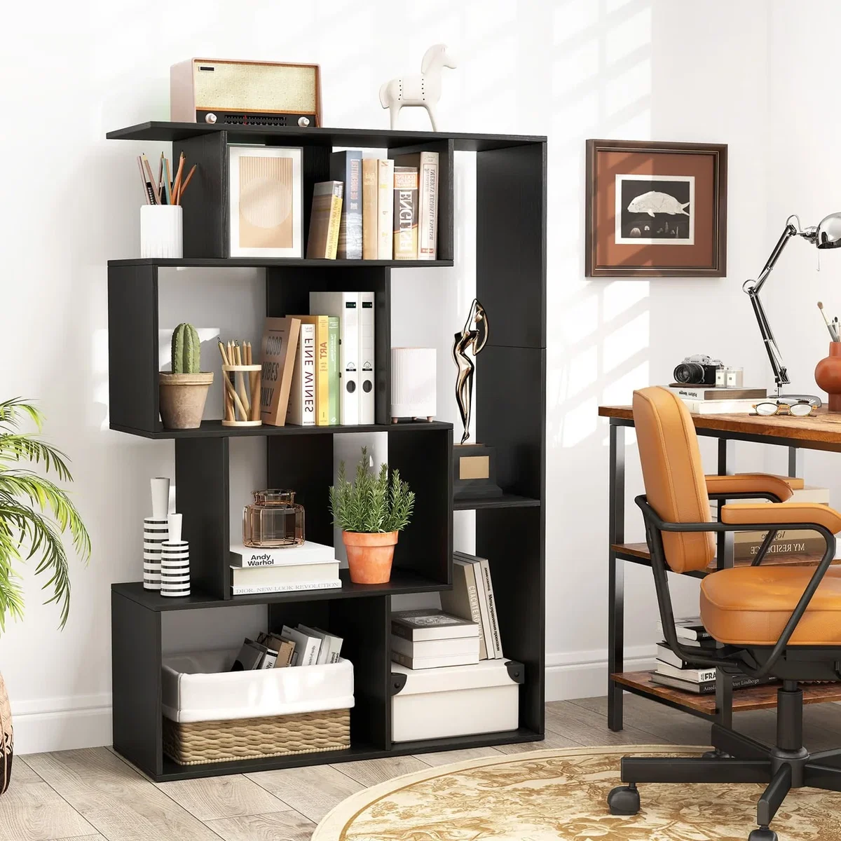 Costway 6-Cube Large Bookcase B - Black – image 8