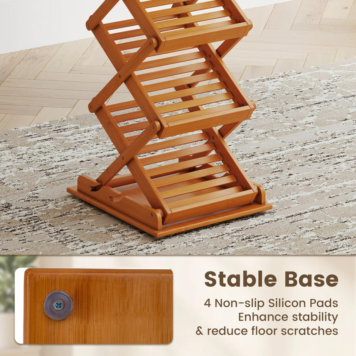 Foldable Bamboo Magazine Rack - Walnut – image 9