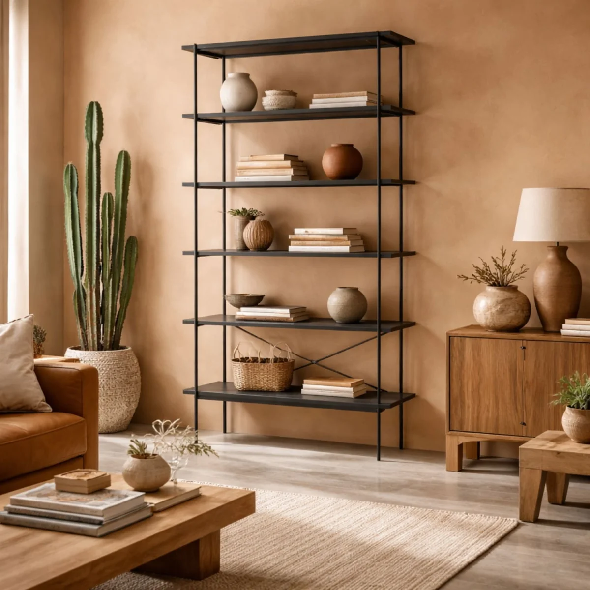 Cambridge Industrial 5 Shelf Bookcase - Black – image 1