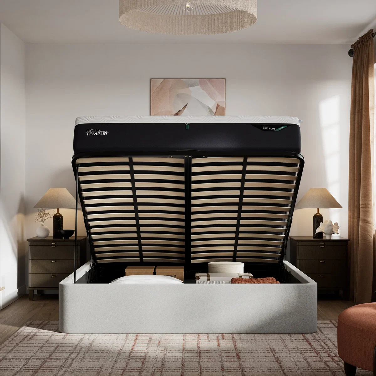 TEMPUR® Horton Ottoman Bed Base, Superking / Light Grey – image 3