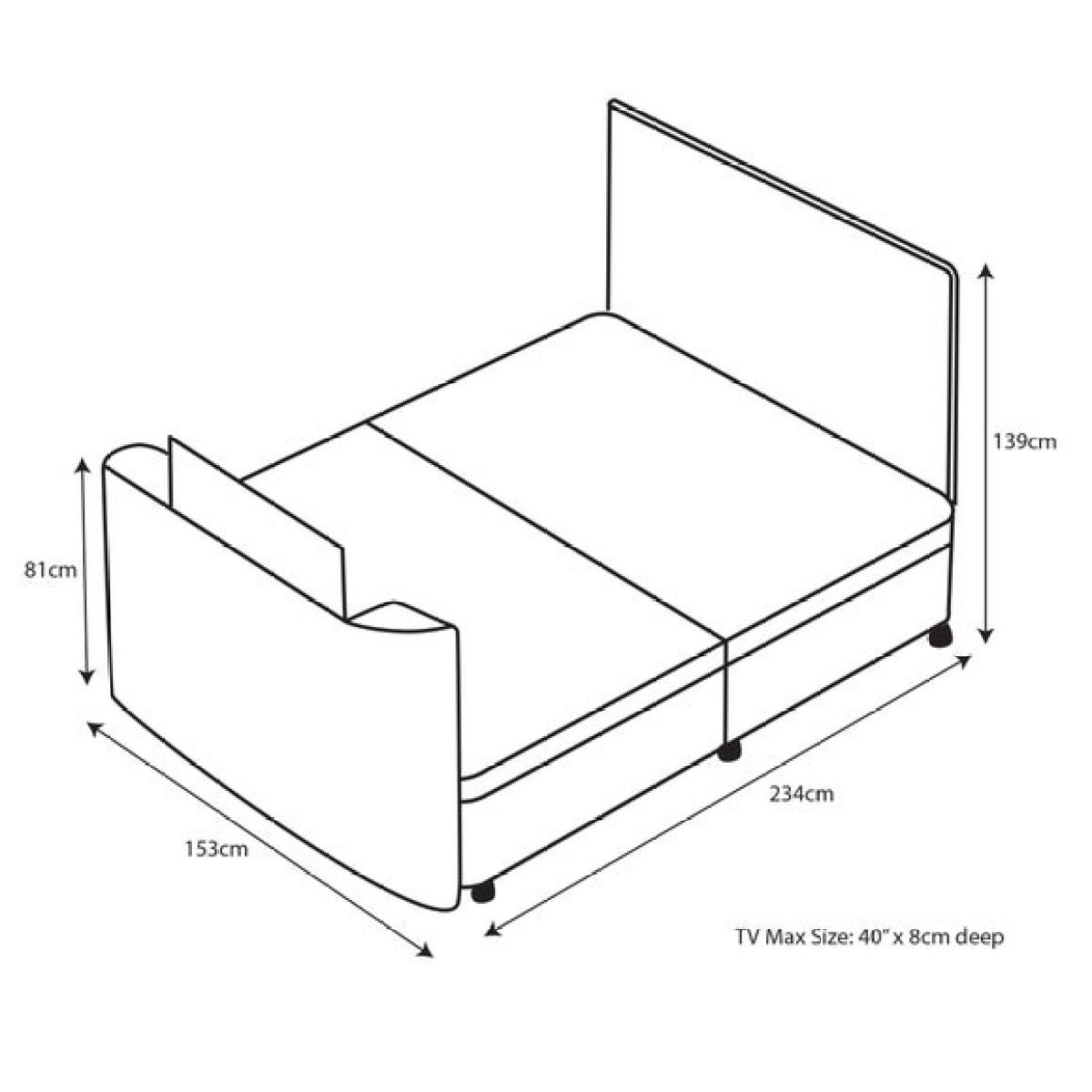 Sweet Dreams Venice Vertical Pleated Side Lift Ottoman TV Bed – image 5