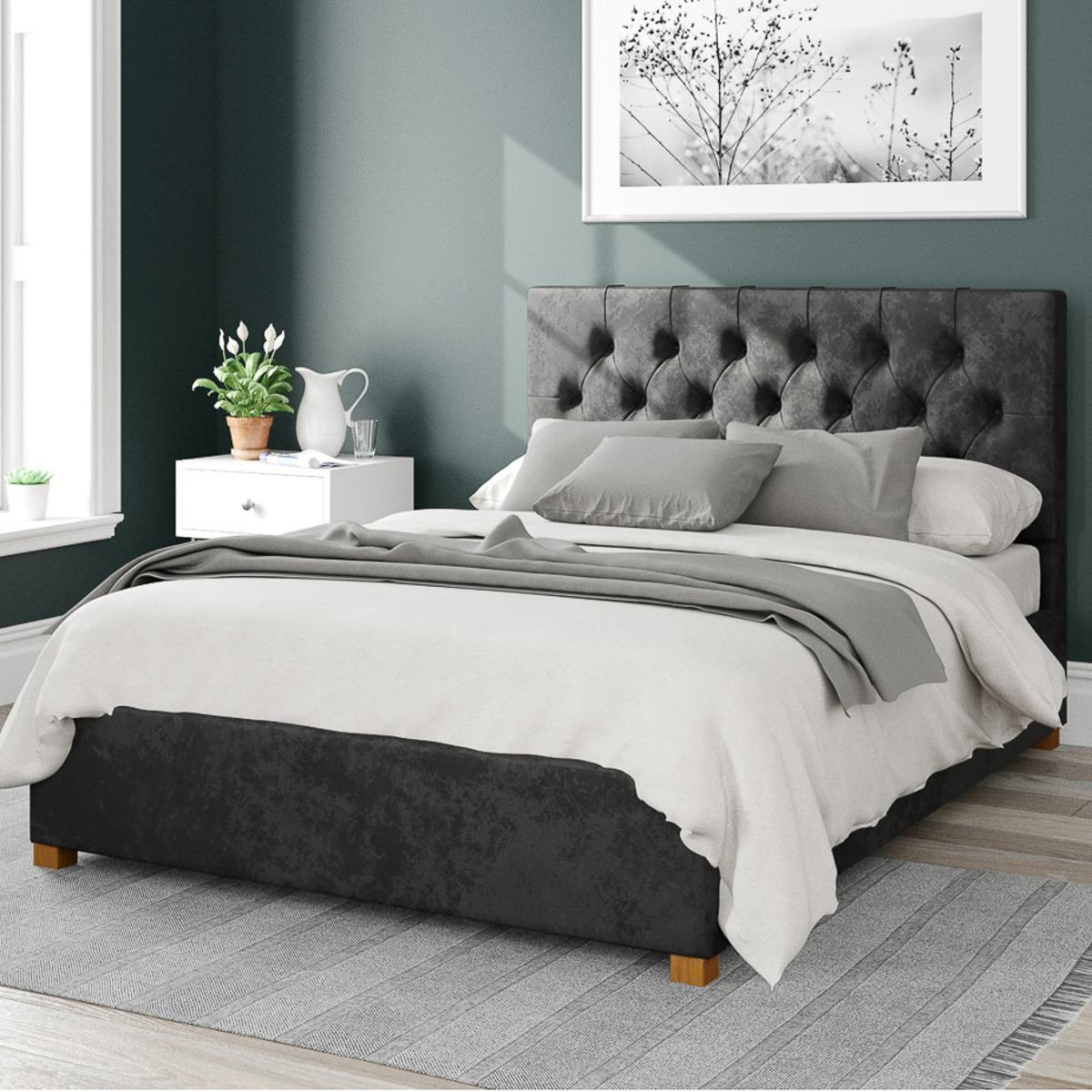 Olivier Mirazzi Velvet Ottoman Bed Black – image 1