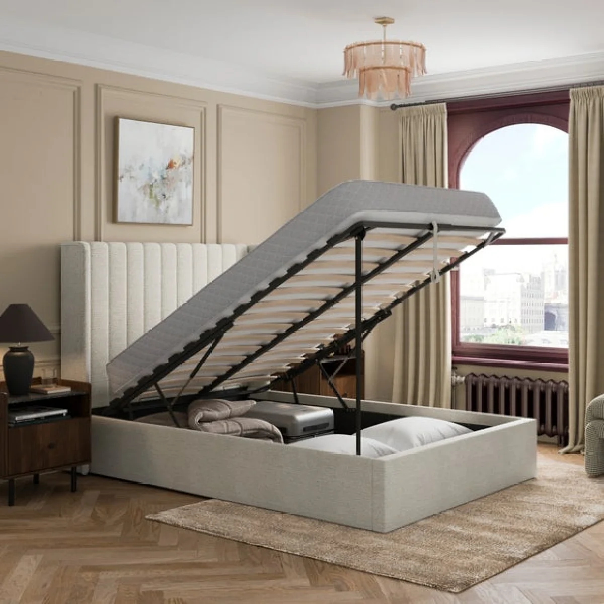 Alara Chenille Ottoman Bed – image 2