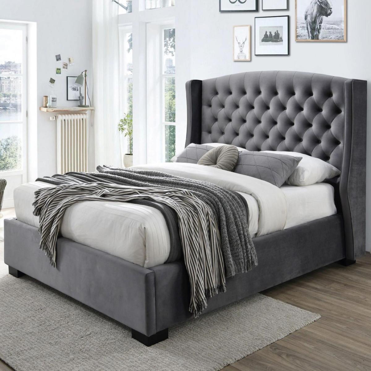 Infinity Ottoman Bed Frame, Velvet Cream – image 2