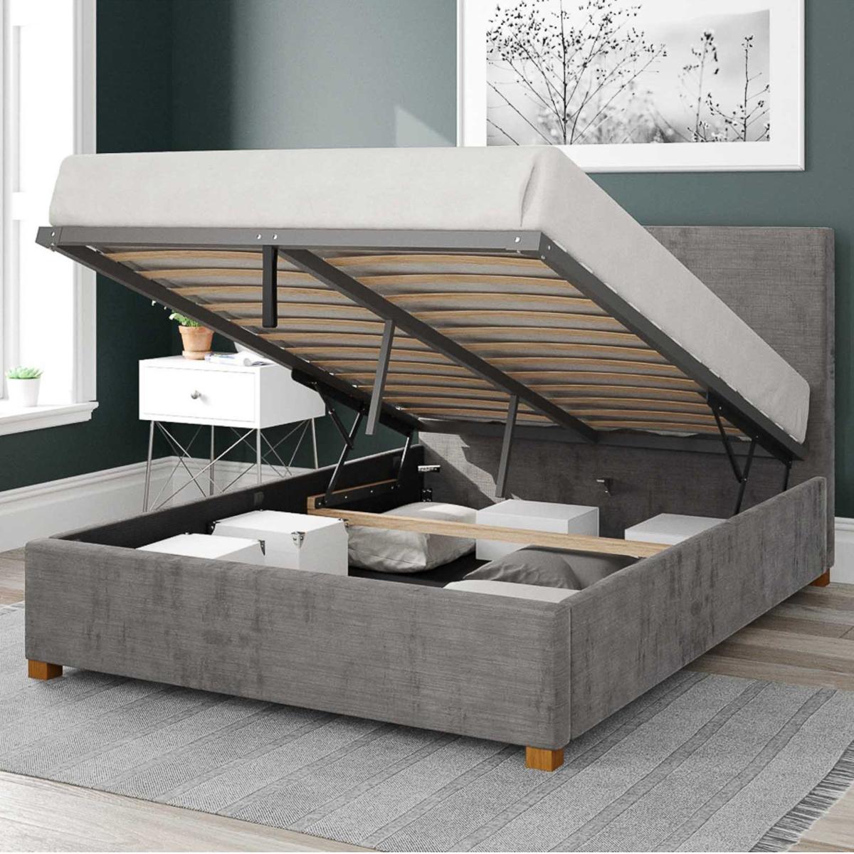 Garland Firenze Velour Ottoman Bed Silver – image 2