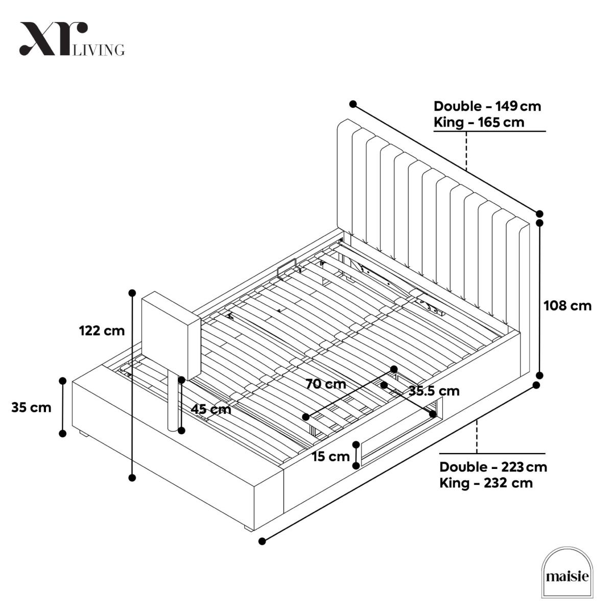 X Rocker Living Maisie LED TV Ottoman Bed Frame – image 8
