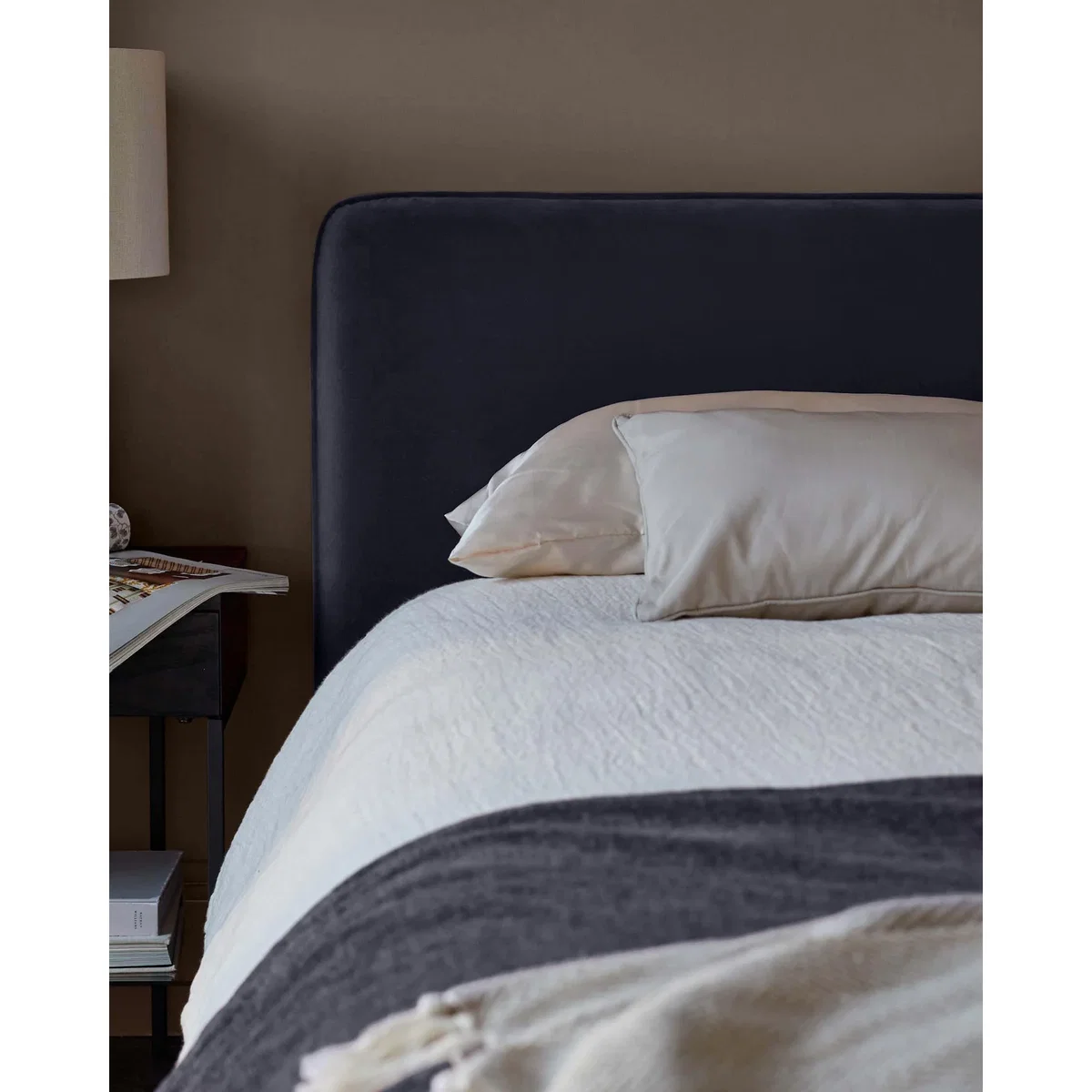 Turin dark navy velvet king size ottoman storage bed – image 5