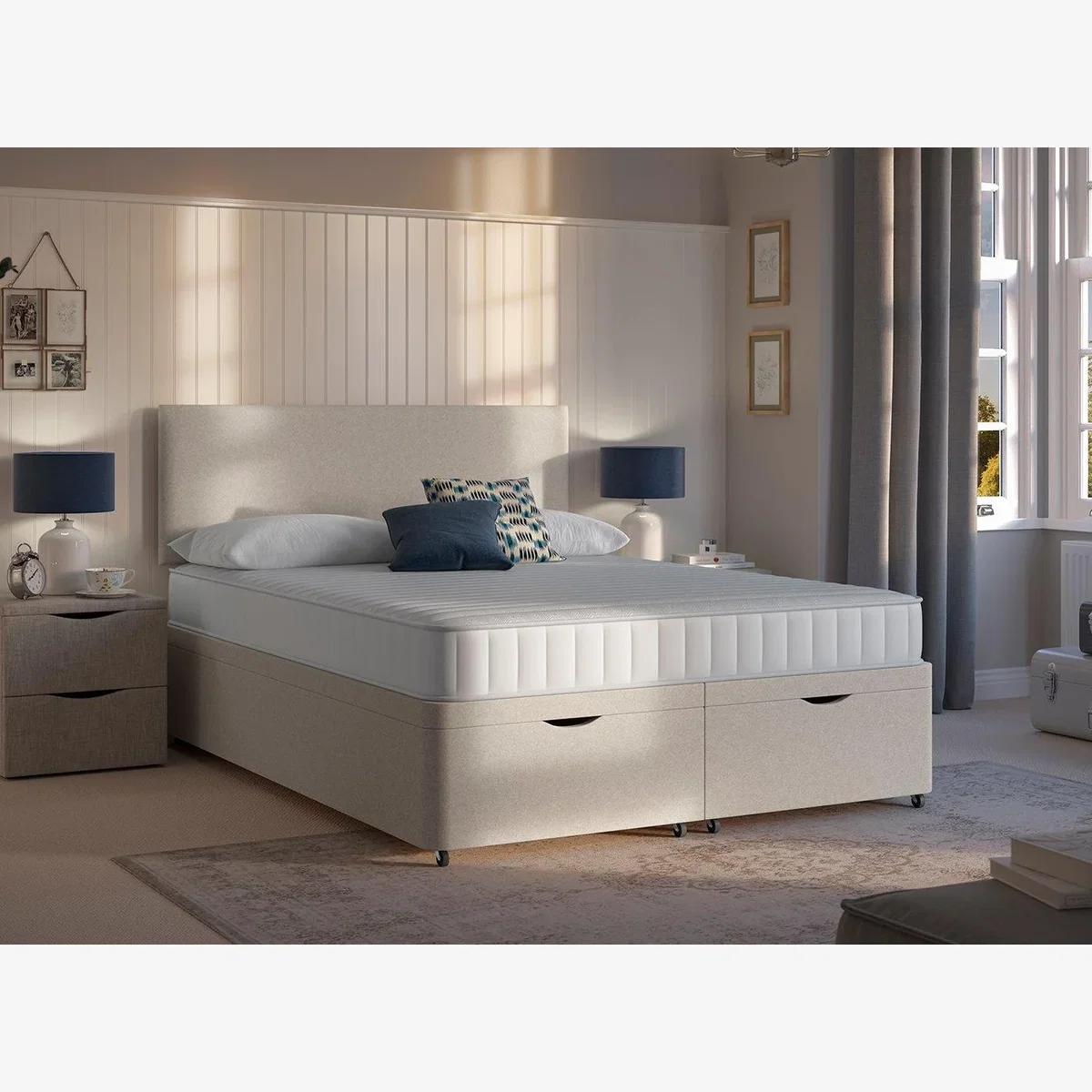 Dreams Workshop Ottoman Divan Bed Base - 4'0 Small Double - Beige