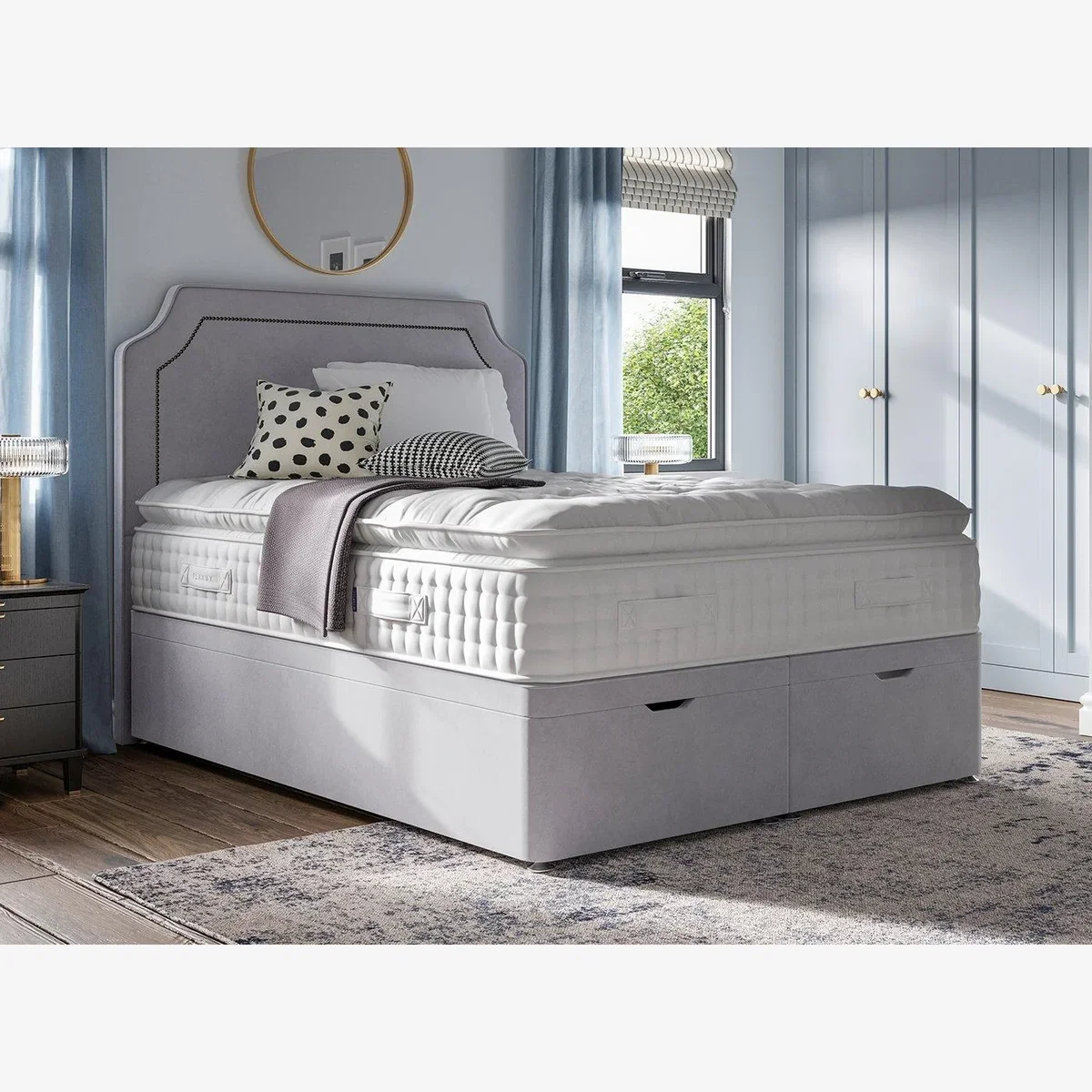 Flaxby Ottoman Divan Bed Base - 4'6 Double - Purple