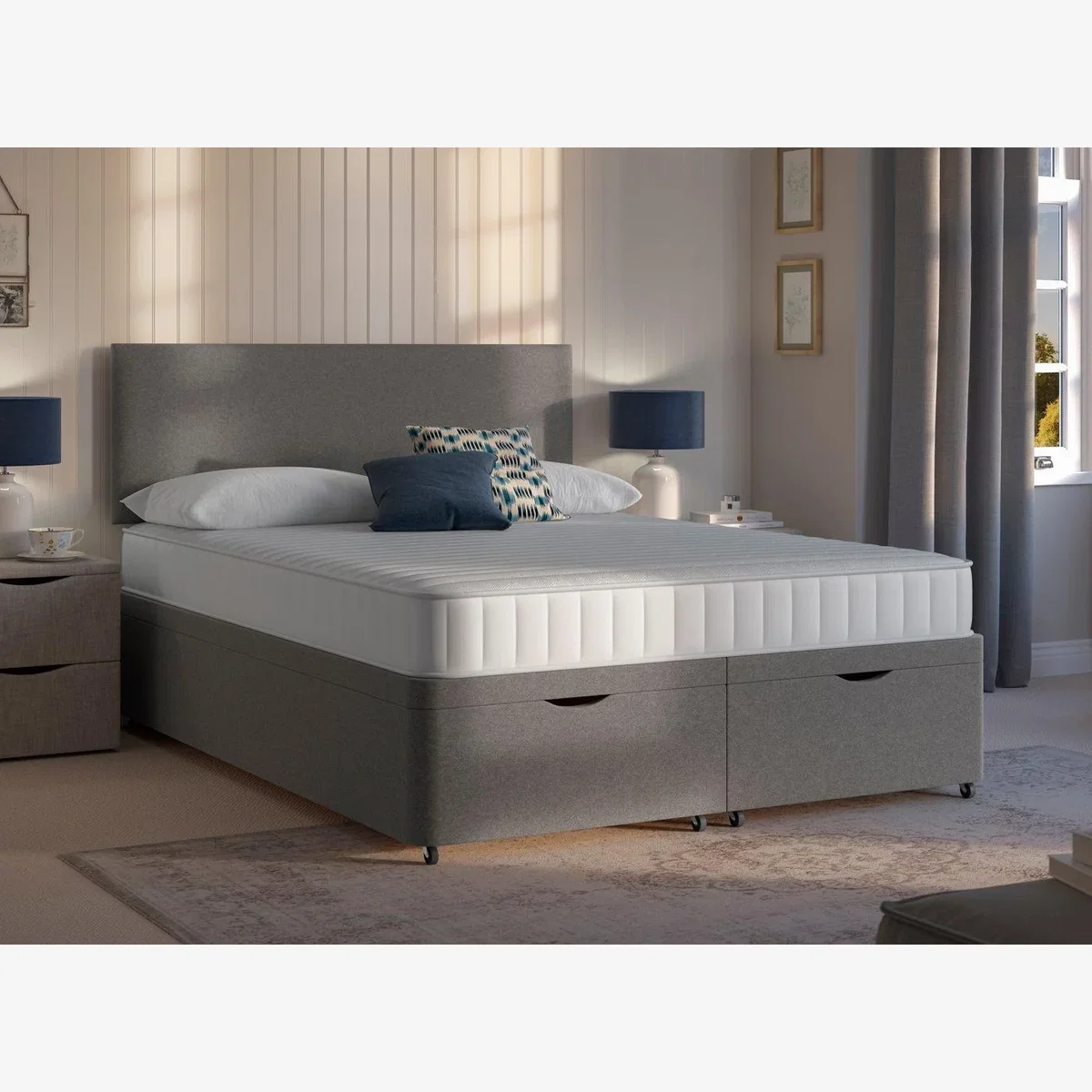 Dreams Workshop Ottoman Divan Bed Base - 6'0 Super King - Grey