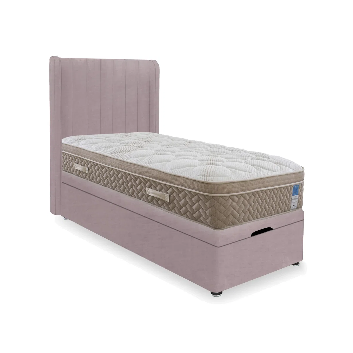 Sleep Story - PlushTech End Lift Ottoman Divan Set - Small Single - Plush Lilac – image 1