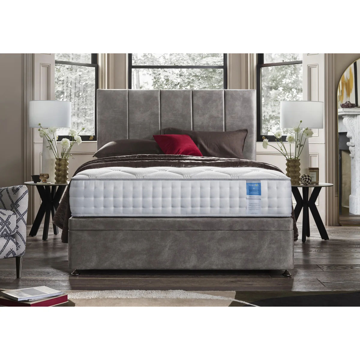 Sleep Story - Memory Luxe Side Lift Ottoman Divan Set - Super King - Lace Dolphin – image 3