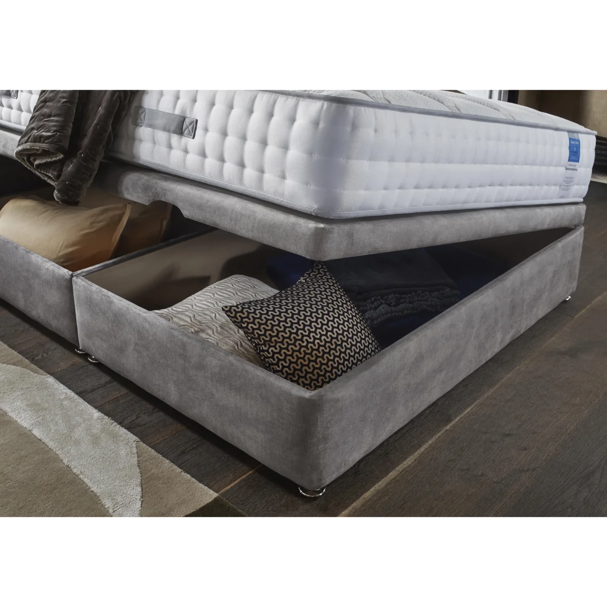 Sleep Story - Memory Luxe Side Lift Ottoman Divan Set - Super King - Lace Dolphin – image 4